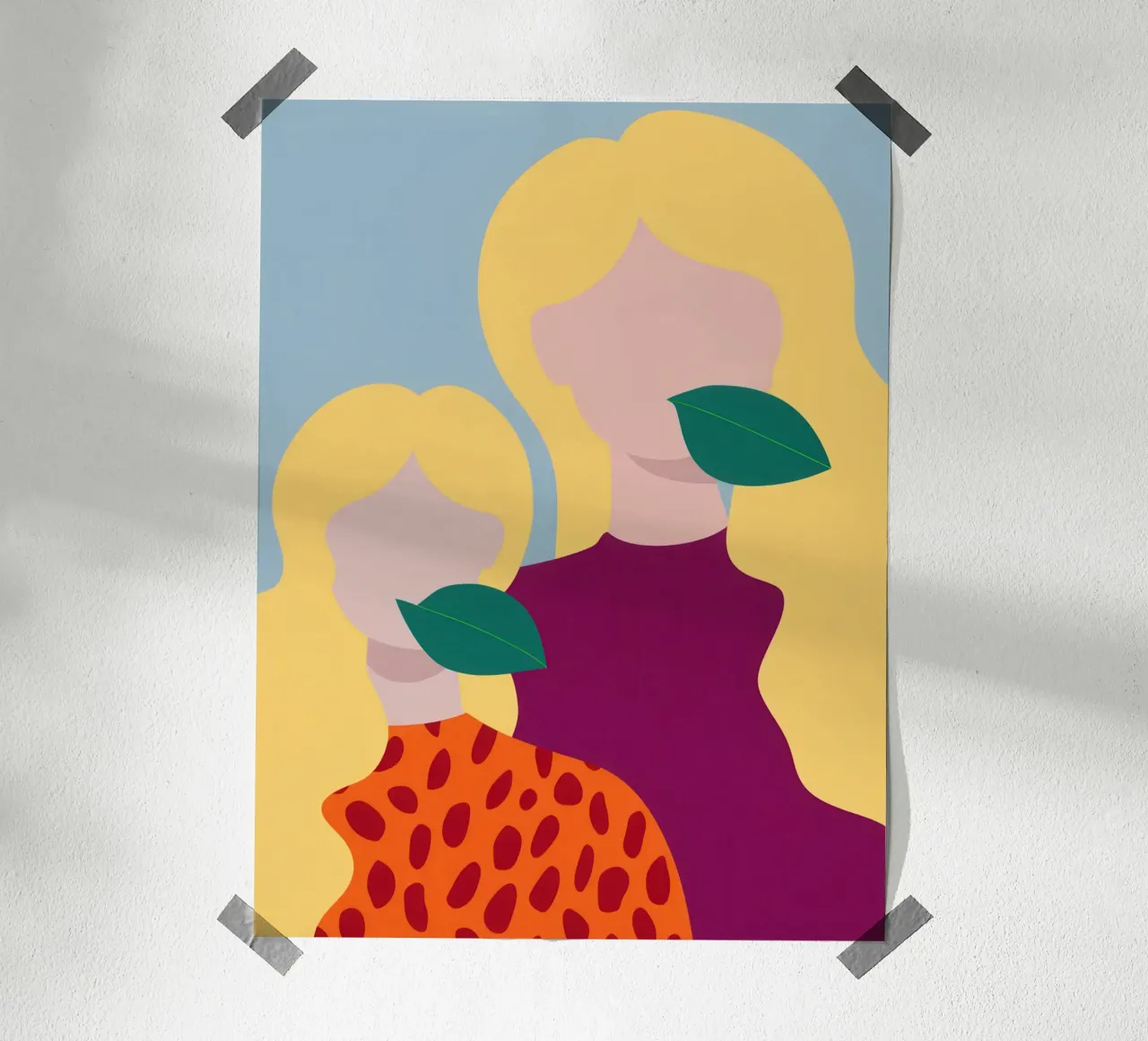 L'abbraccio di una madre poster con telaio in legno da Thistle Bloom