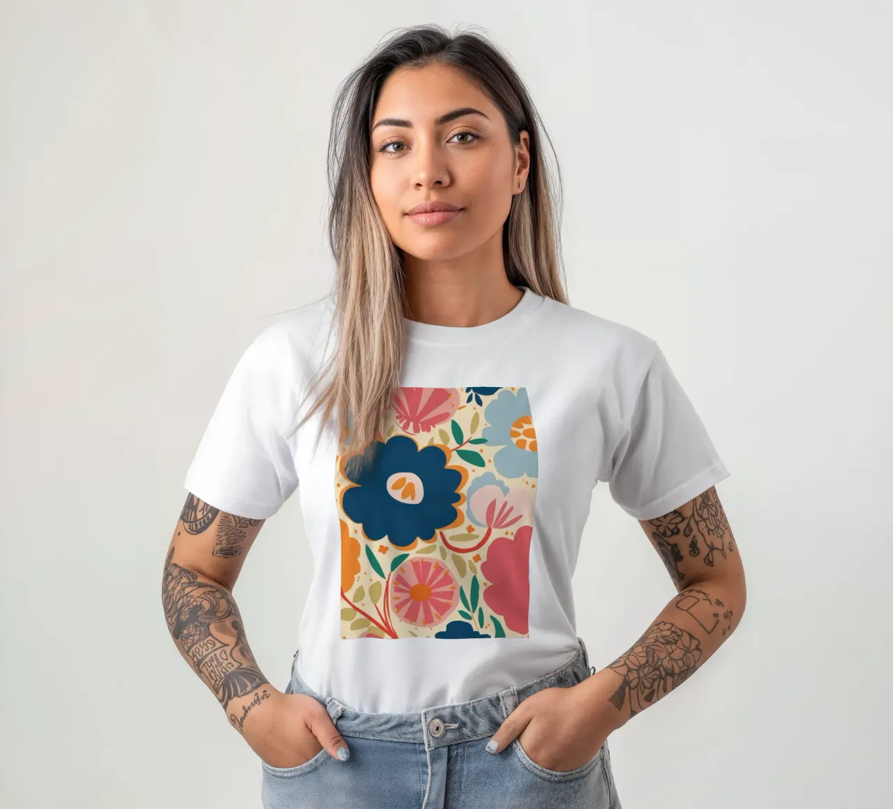 Semplice fiore blu t-shirt da Obs Canvas
