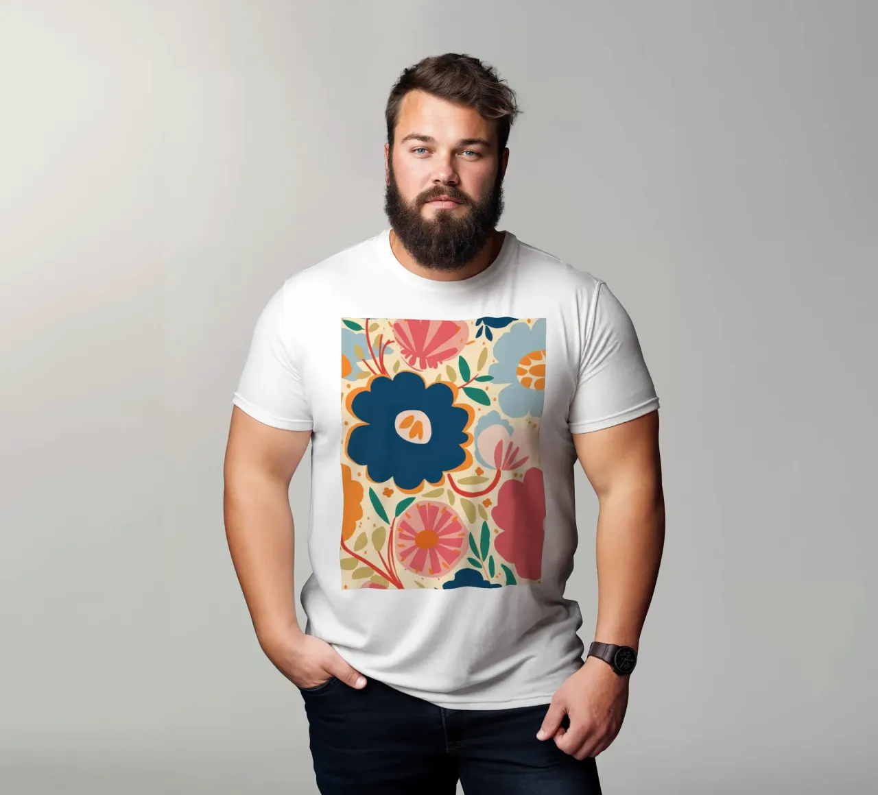 Semplice fiore blu t-shirt da Obs Canvas
