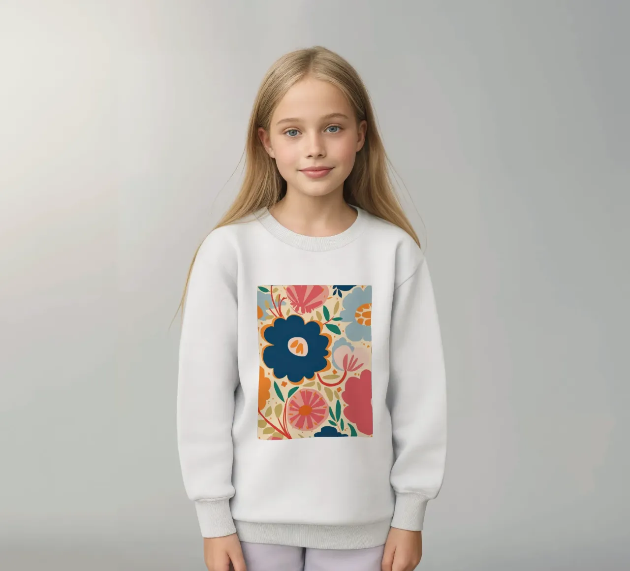 Semplice fiore blu felpa bambino da Obs Canvas