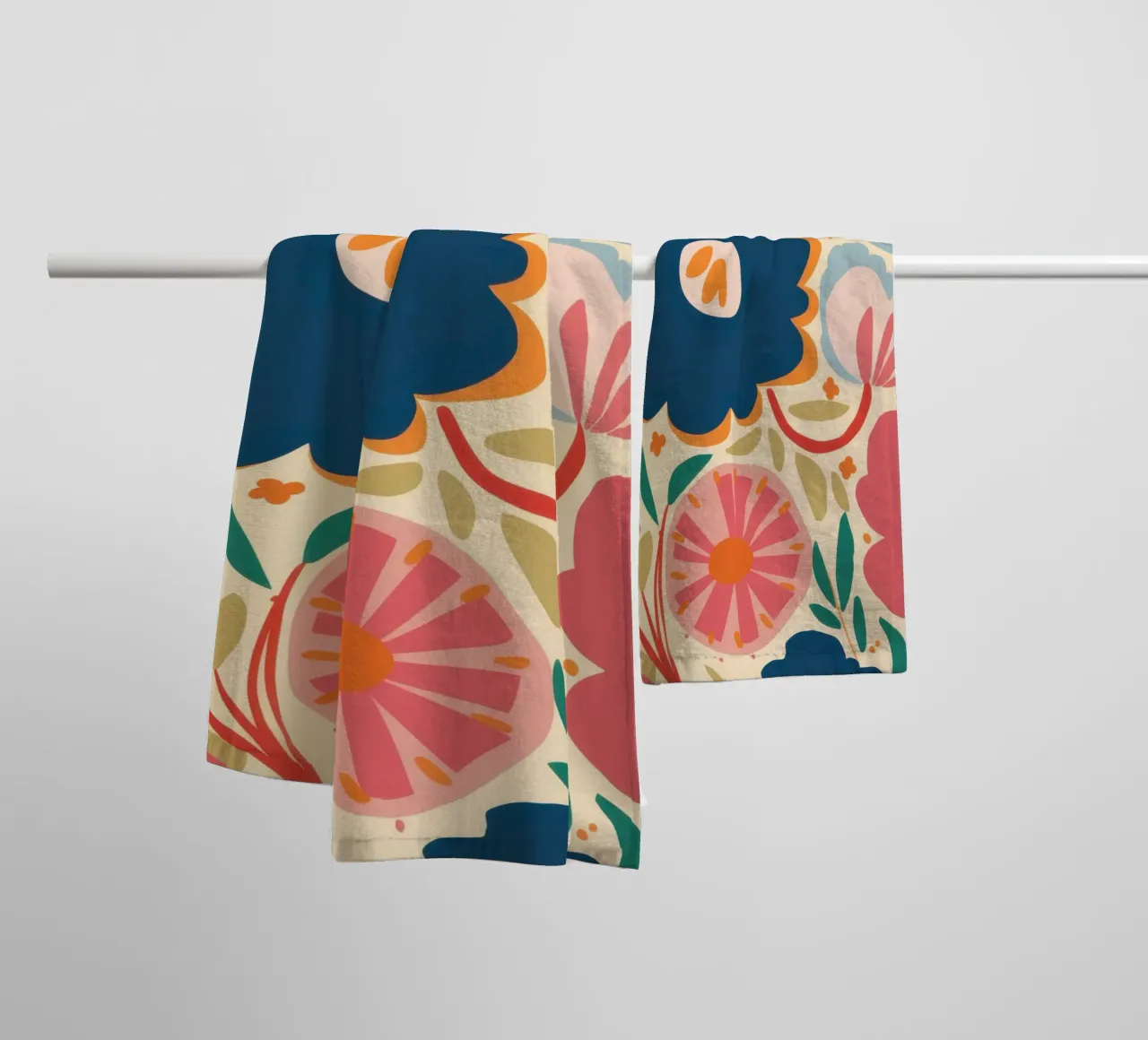 Semplice fiore blu asciugamano da bagno da Obs Canvas