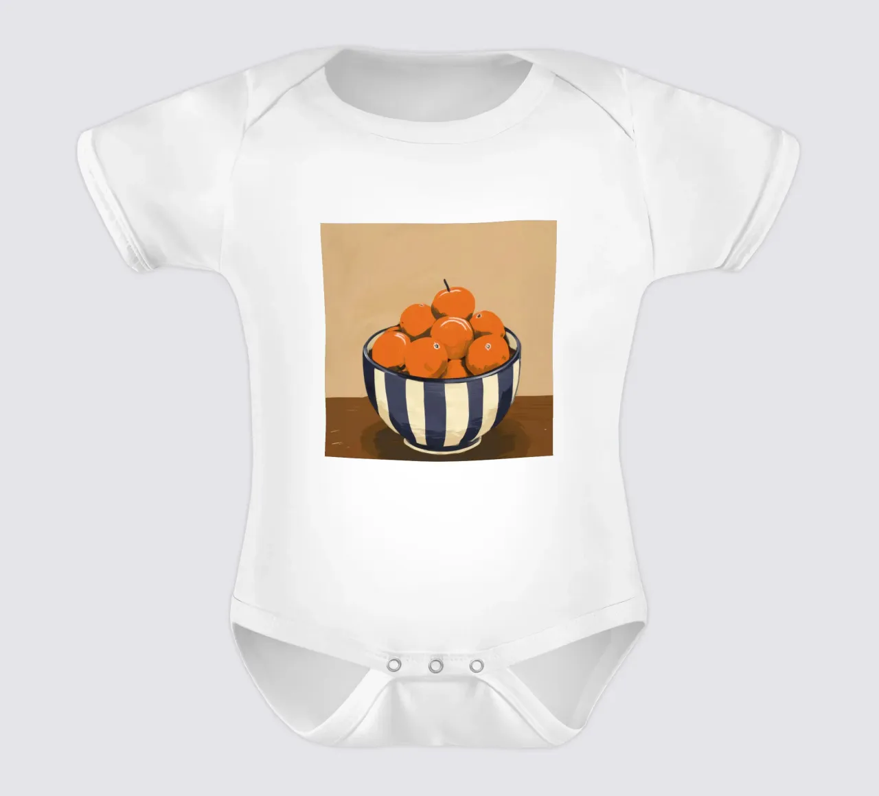 Rustic Orange Stillness short-sleeve baby romper by Frosh Pallete