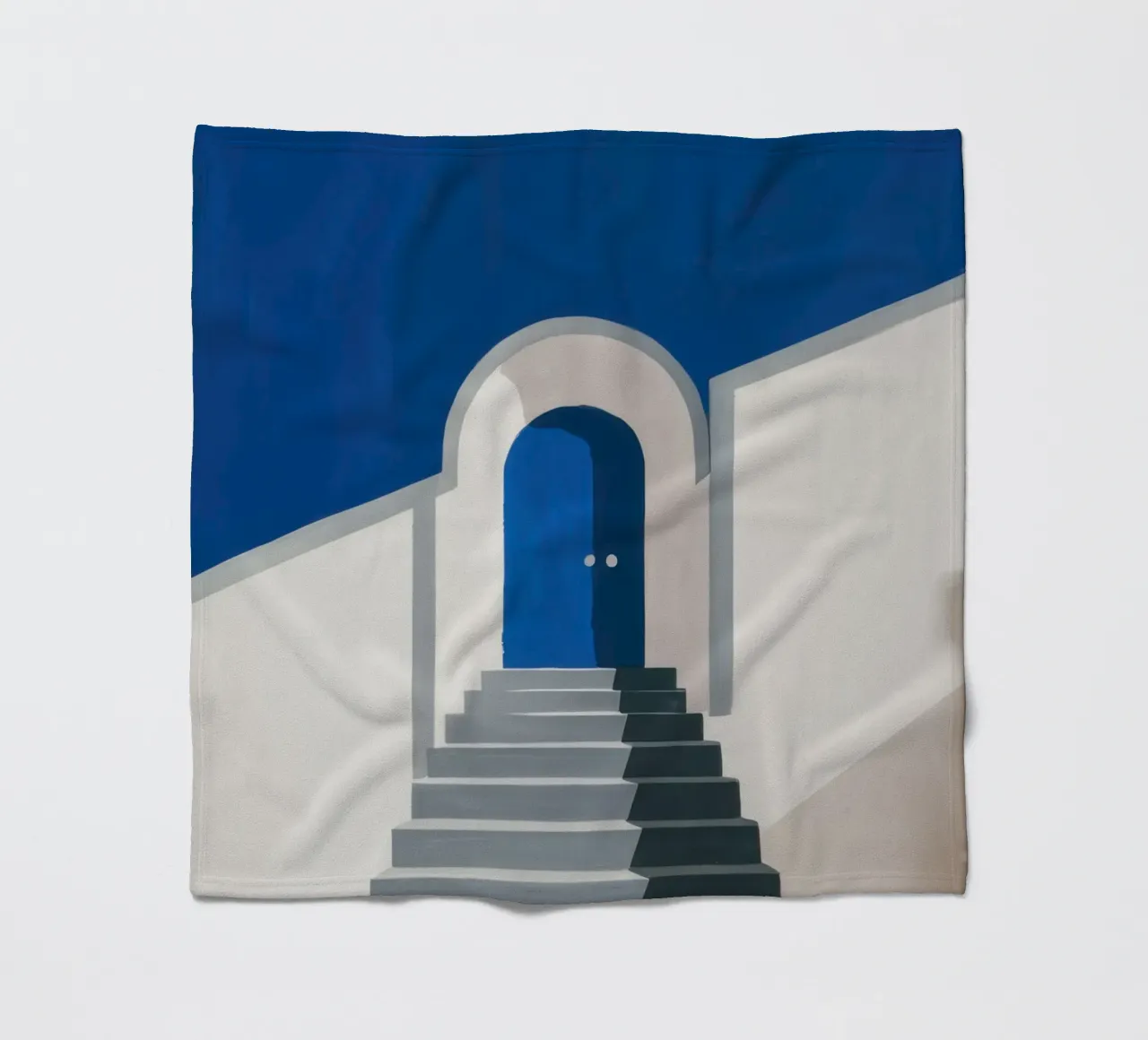 Semplice porta blu coperta in pile da Line Fable