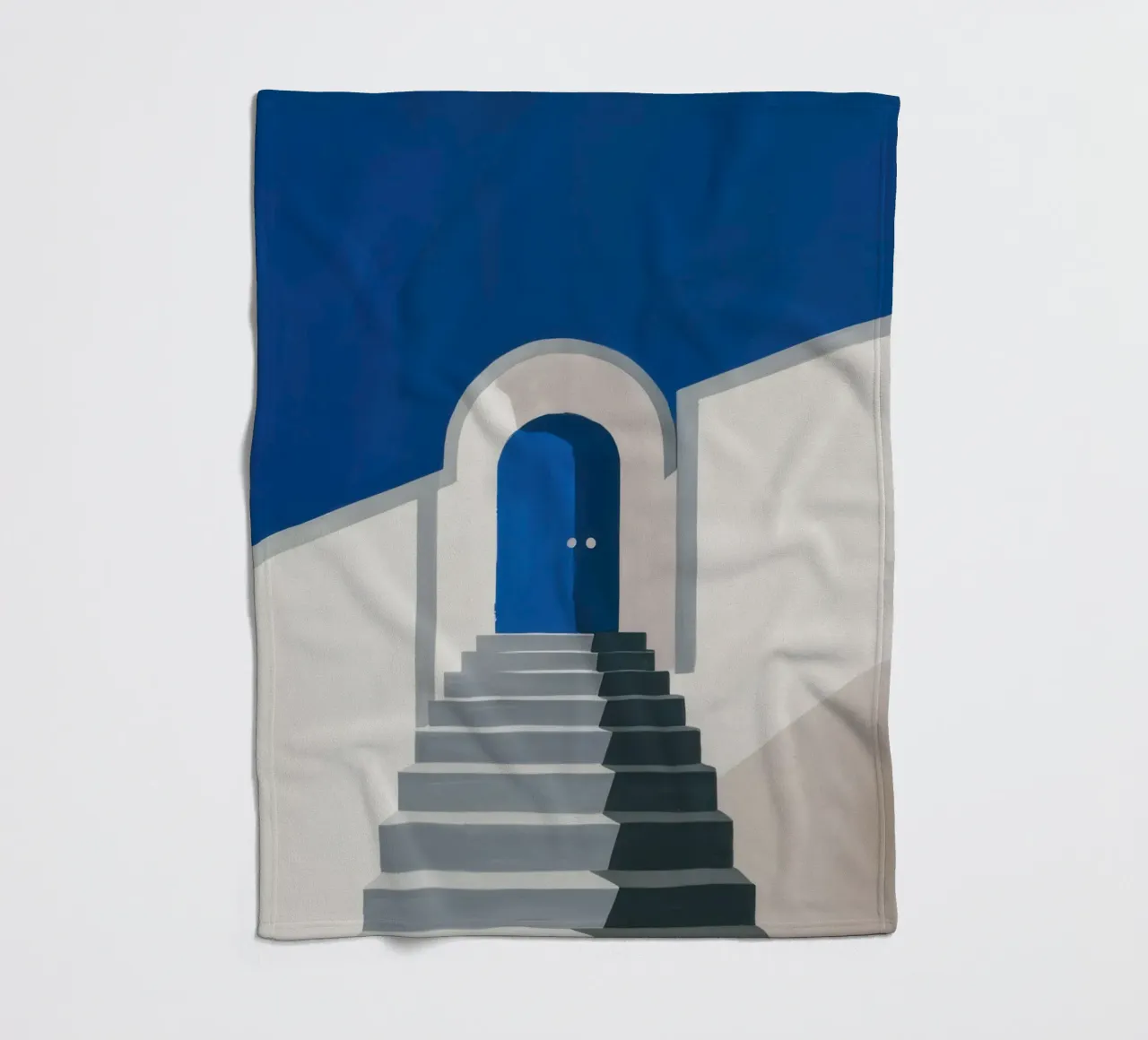 Semplice porta blu coperta in pile da Line Fable