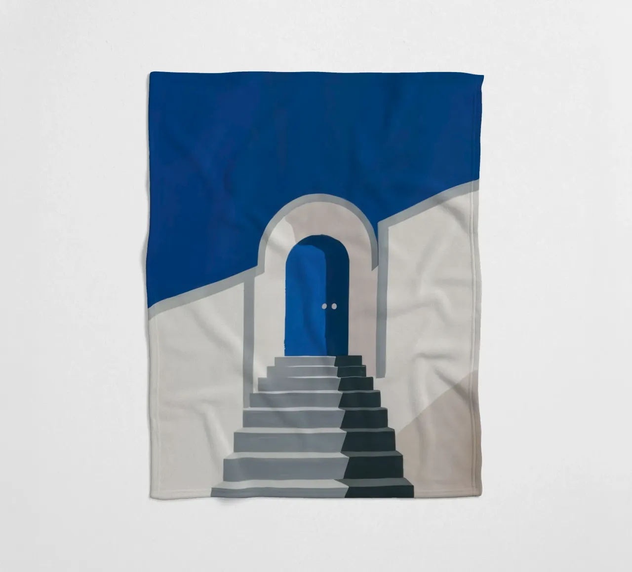 Semplice porta blu coperta in pile da Line Fable