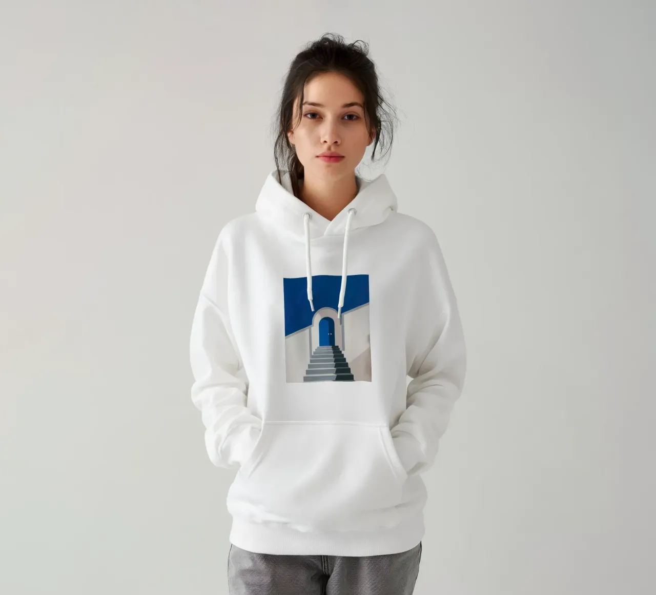 Semplice porta blu felpa con cappuccio da Line Fable