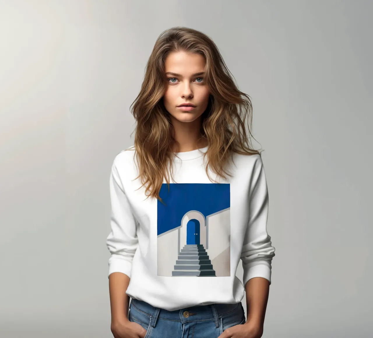 Semplice porta blu felpa da Line Fable