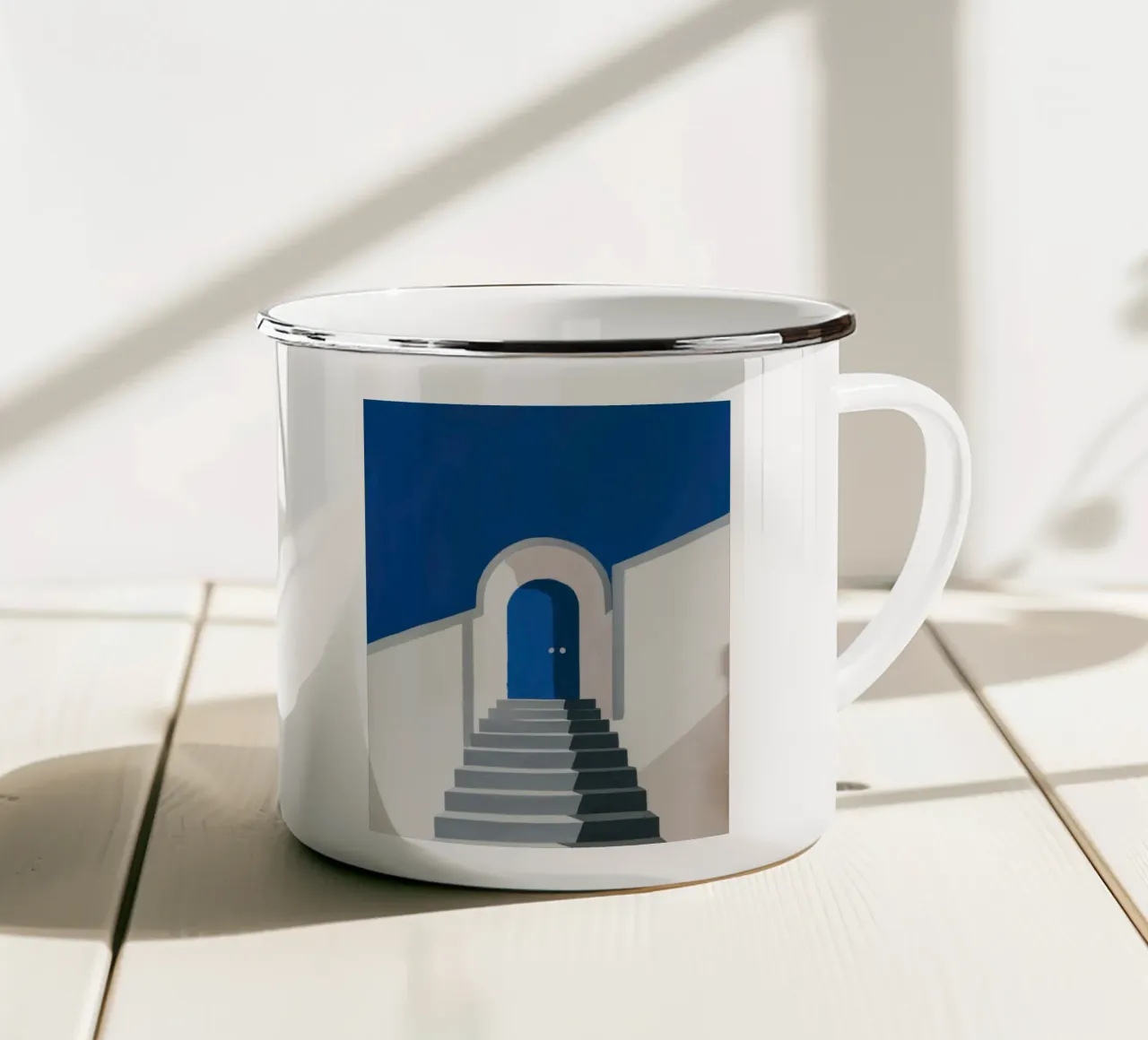 Semplice porta blu tazza in smalto da Line Fable