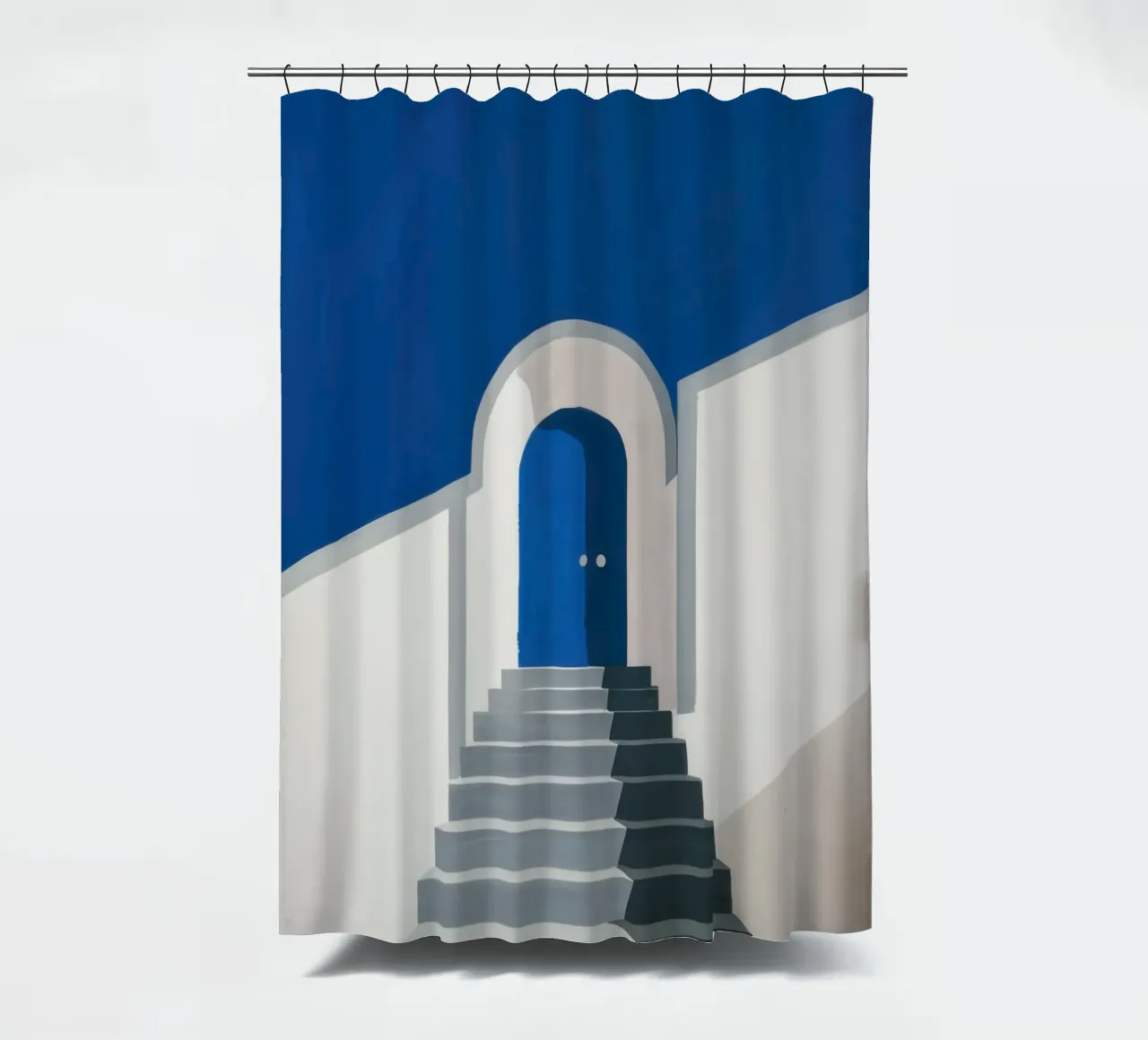 Semplice porta blu tenda da doccia da Line Fable