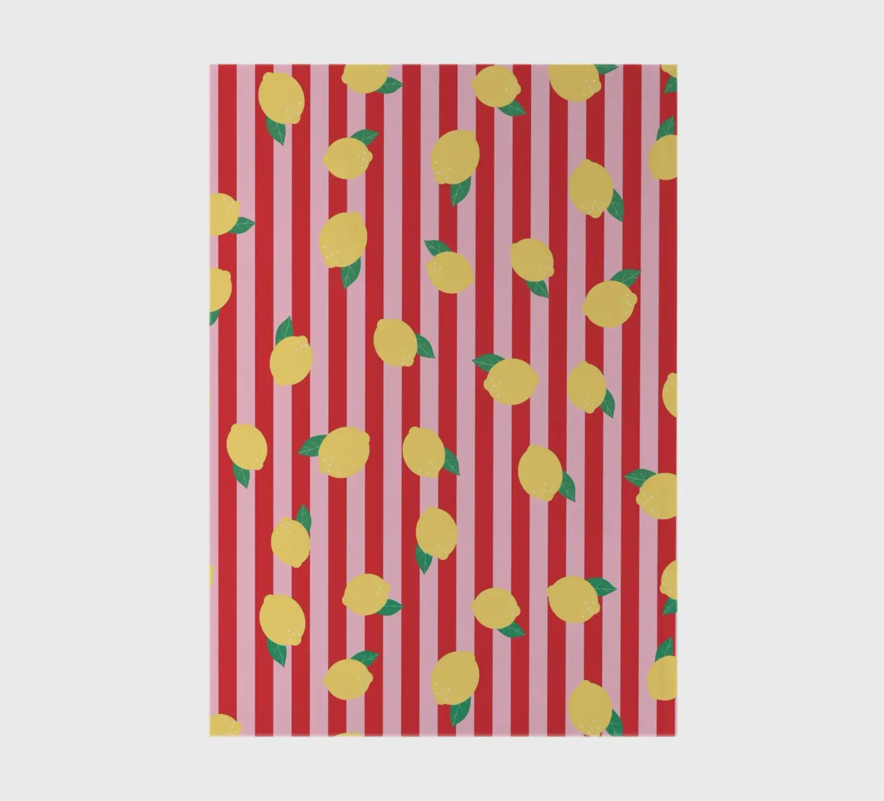 Bold Lemon Stripe Pattern on Pink and Red Background notebook by The Art Club
