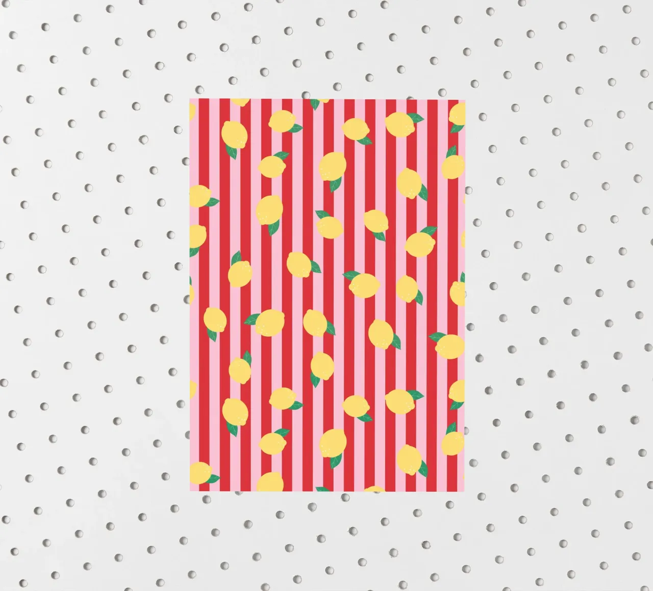 Bold Lemon Stripe Pattern on Pink and Red Background sticker by The Art Club