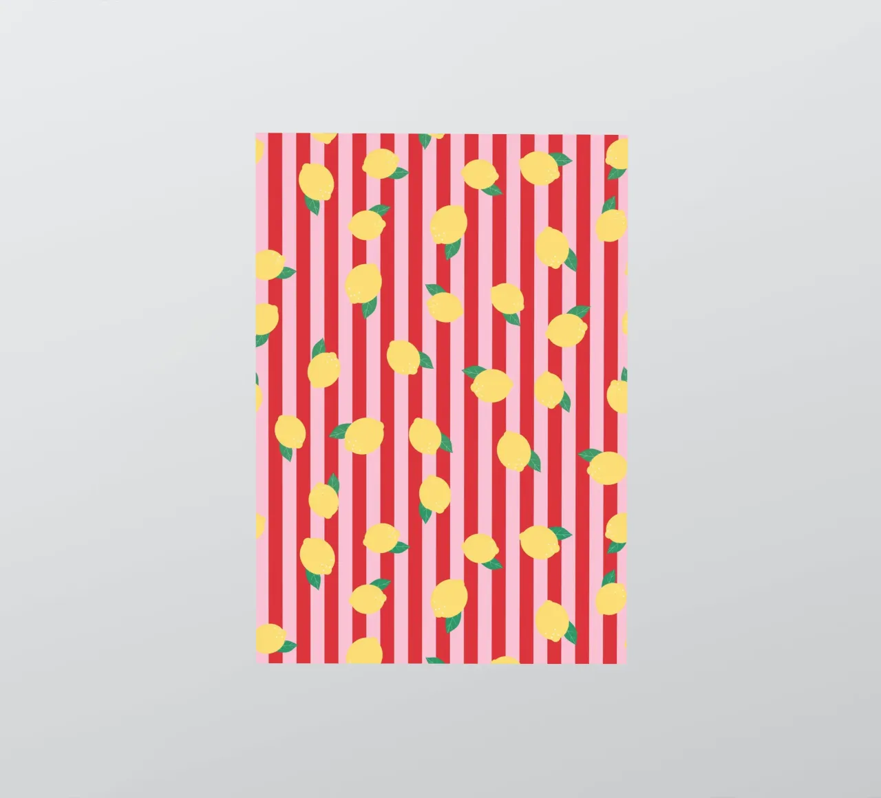Bold Lemon Stripe Pattern on Pink and Red Background sticker by The Art Club