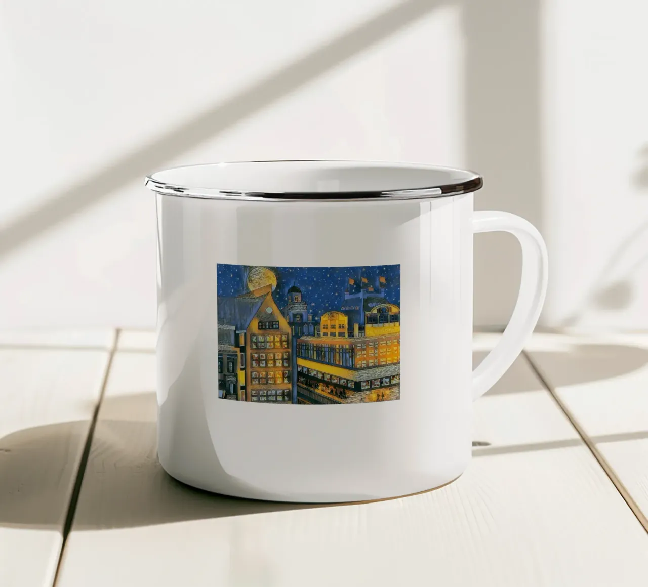 Una notte ad Amsterdam tazza in smalto da ART BEST