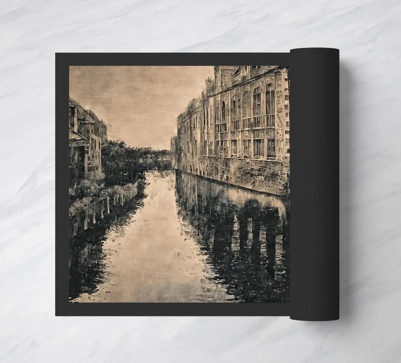 Black and White Amsterdam Bruges doormat by ART BEST