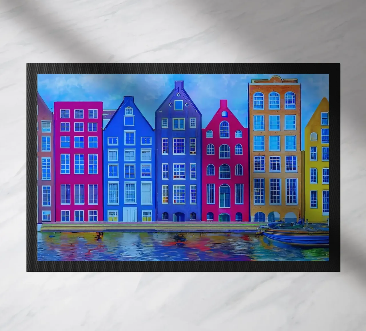 Maisons en rangée d'Amsterdam paillasson de ART BEST