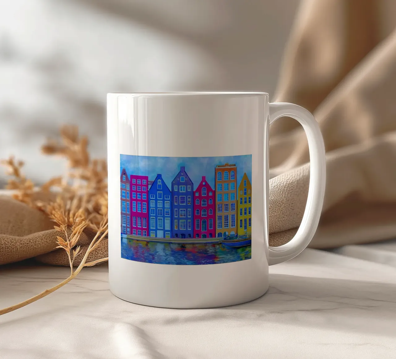 Maisons en rangée d'Amsterdam mug en céramique de ART BEST