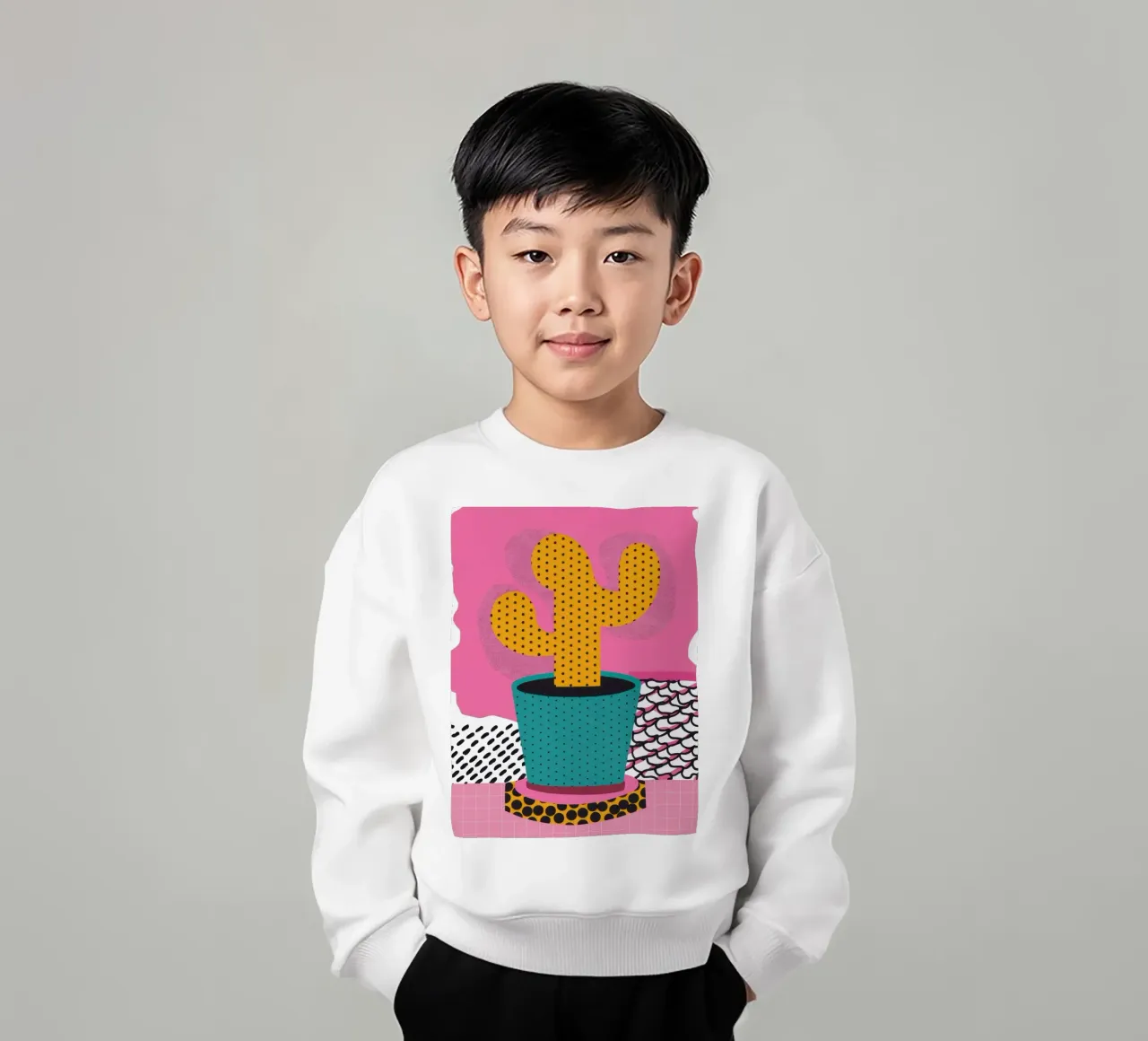 Cactus con cappello felpa bambino da Obs Canvas