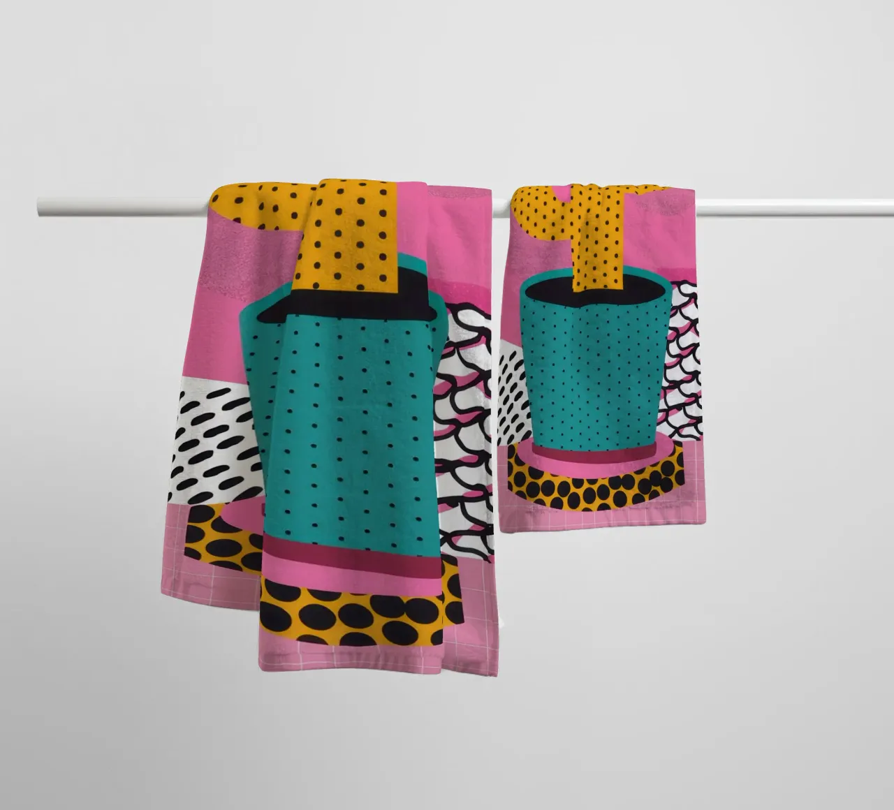 Cactus con cappello asciugamano da bagno da Obs Canvas