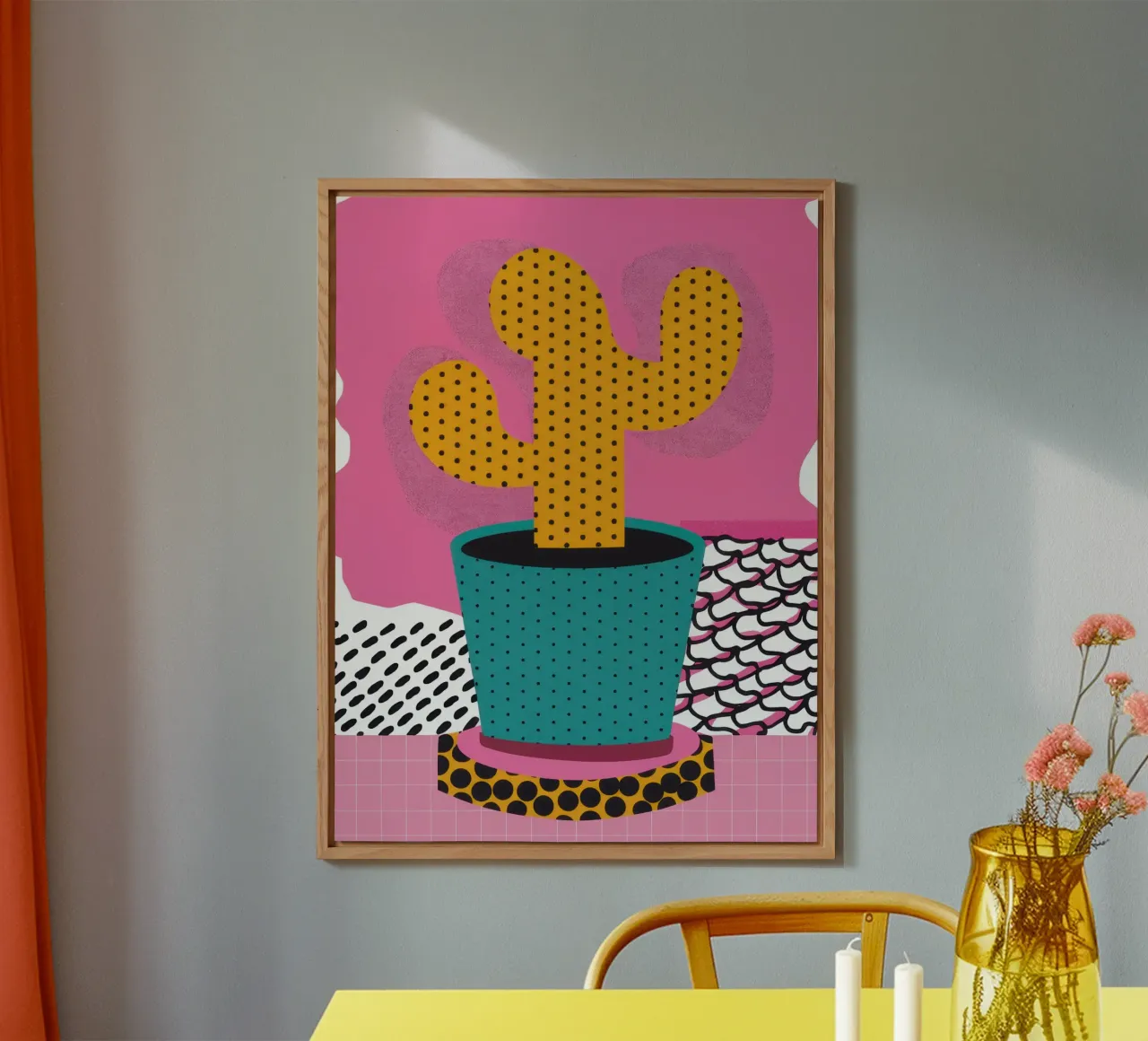 Cactus con cappello alluminio dibond da Obs Canvas