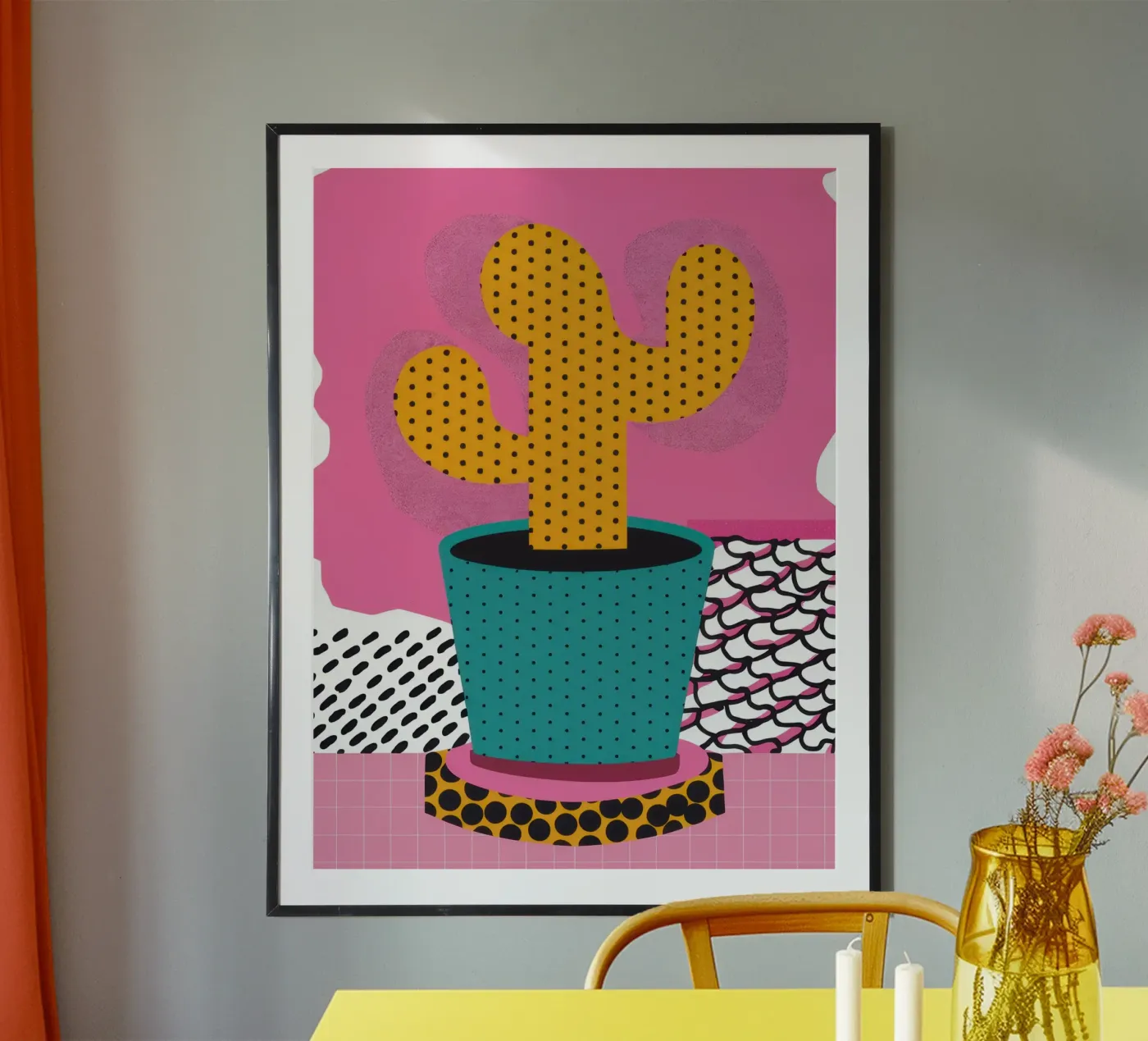 Cactus with Hat poster by Obs Canvas