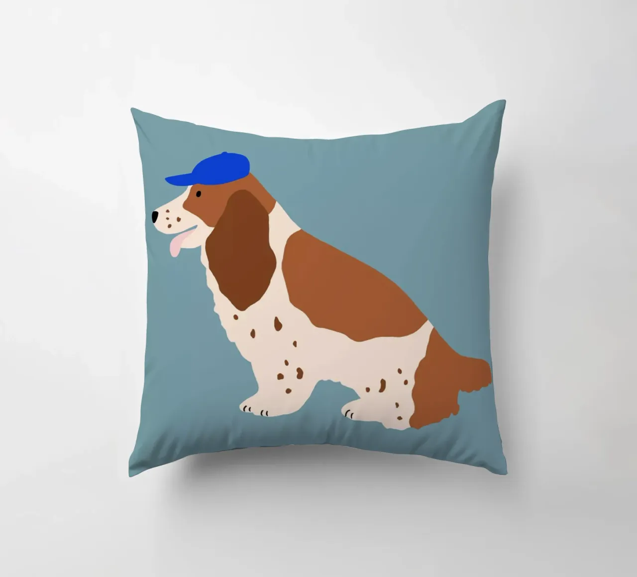 Cocker Spaniel con cappuccio blu cuscino da Maren Gross
