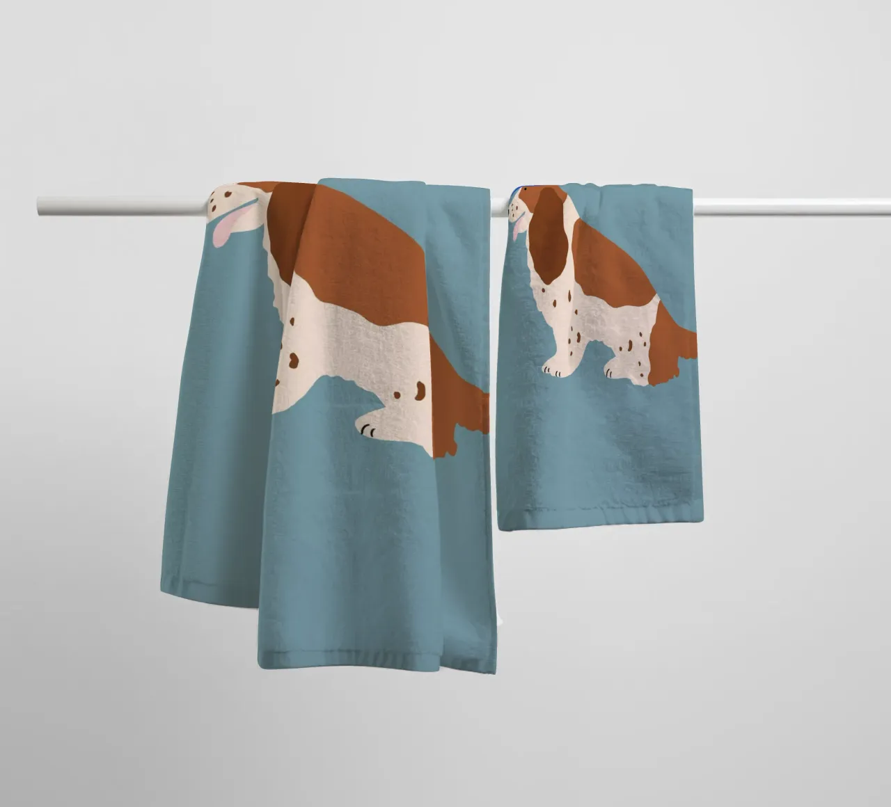 Cocker Spaniel con cappuccio blu asciugamano da bagno da Maren Gross