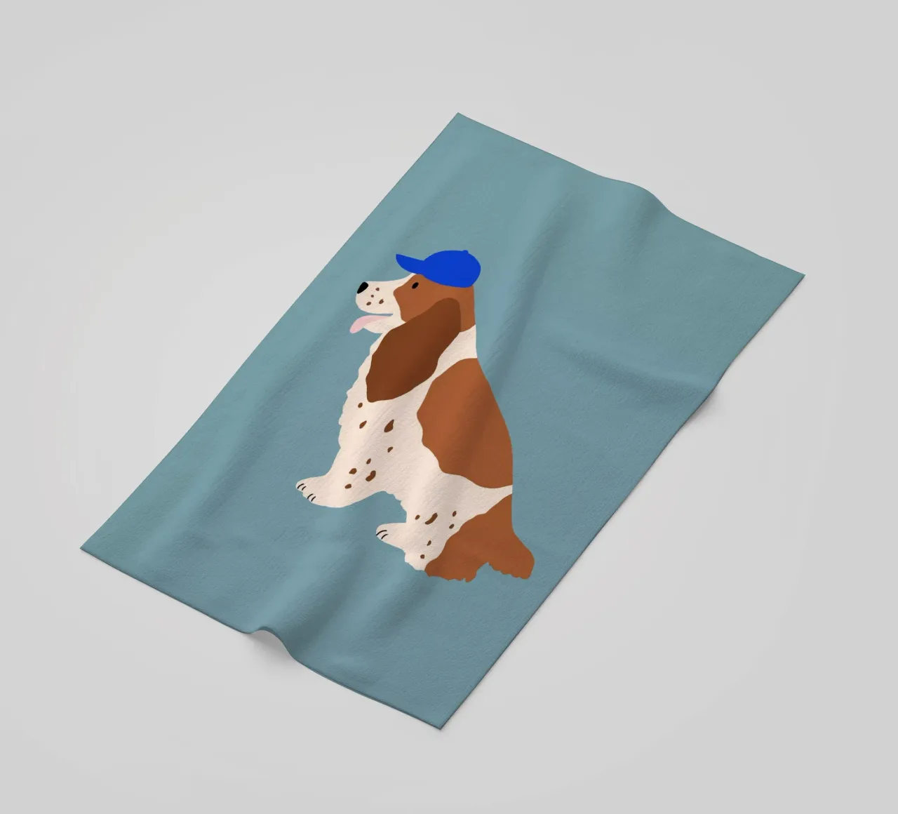 Cocker Spaniel con cappuccio blu telo mare da Maren Gross