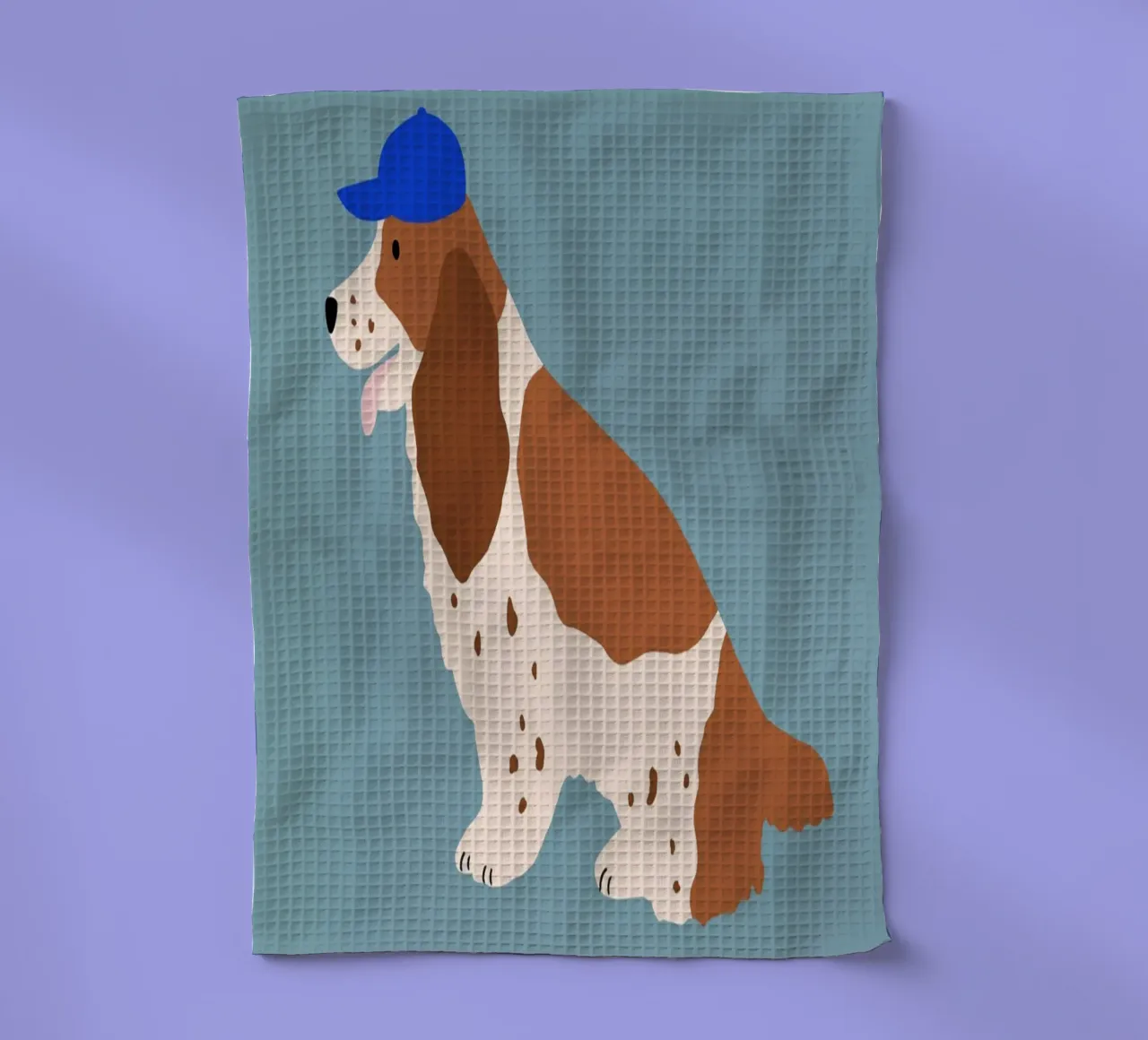 Cocker Spaniel con cappuccio blu canovaccio da cucina da Maren Gross