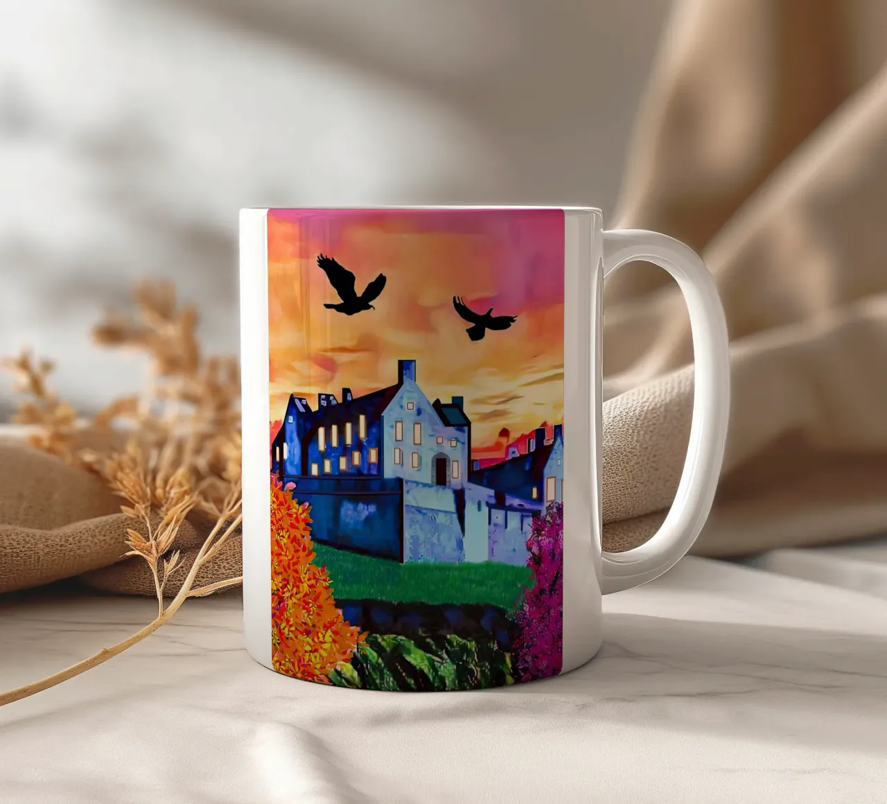 Edinburgh Castle at Dusk ceramic mug by ART BEST