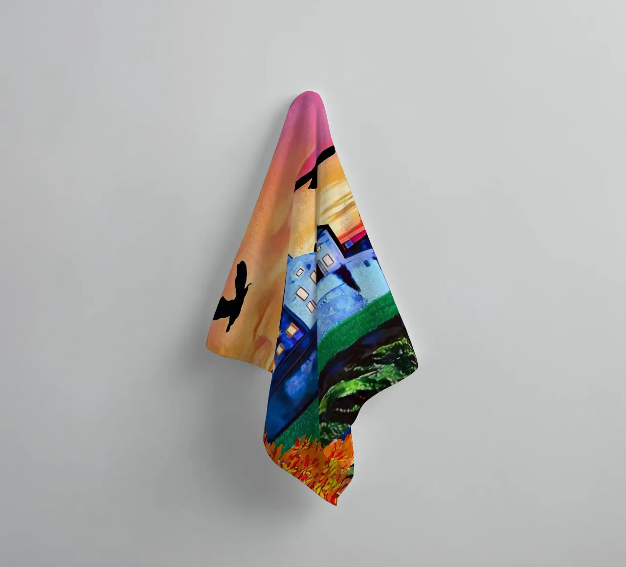 Edinburgh Castle at Dusk towel by ART BEST