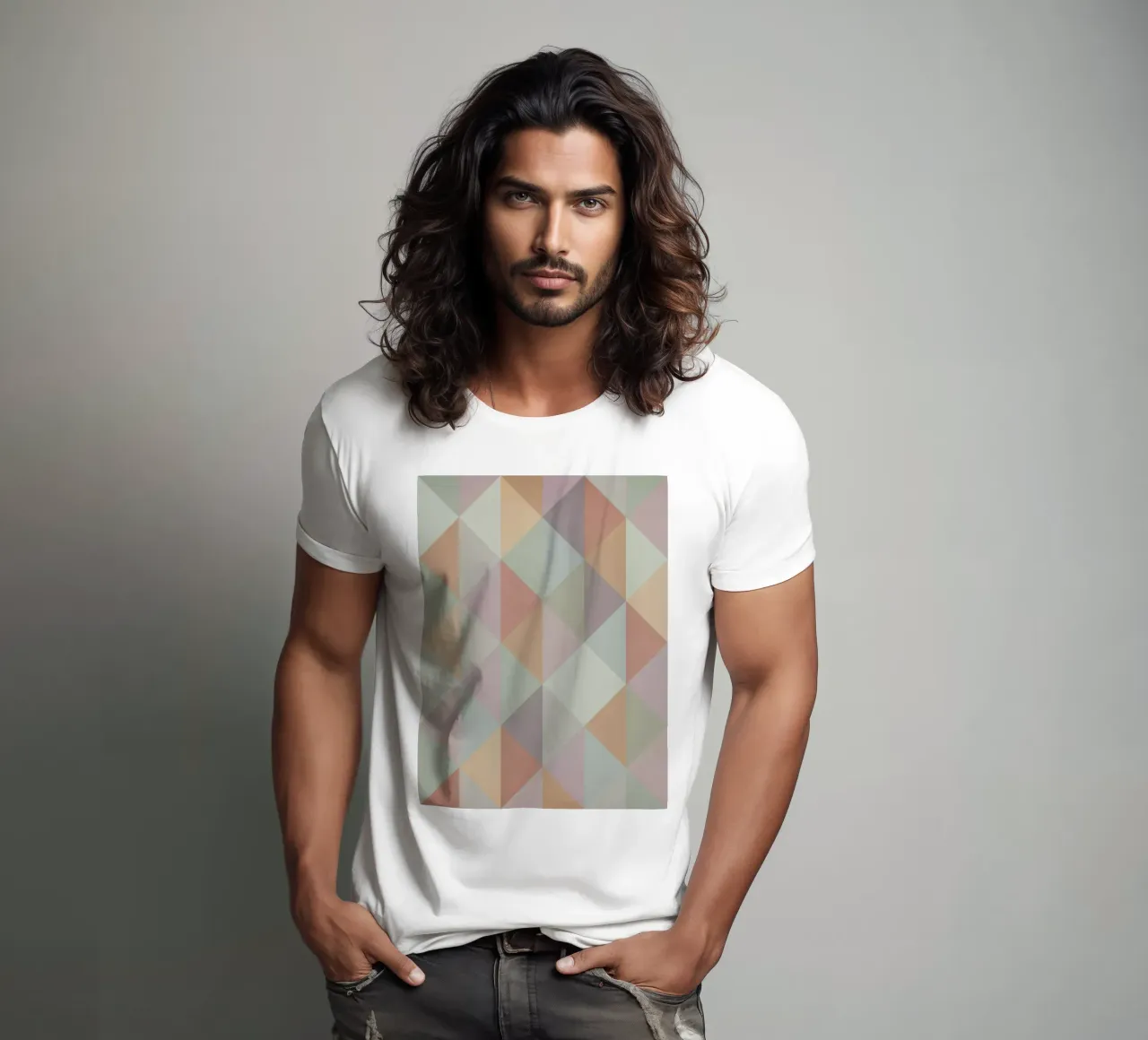 Colorful triangle pattern t-shirt by Metron
