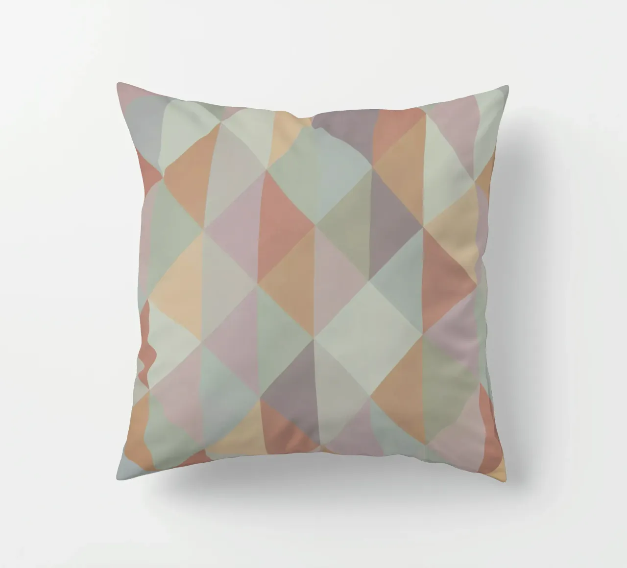 Colorful triangle pattern decorative cushion by Metron