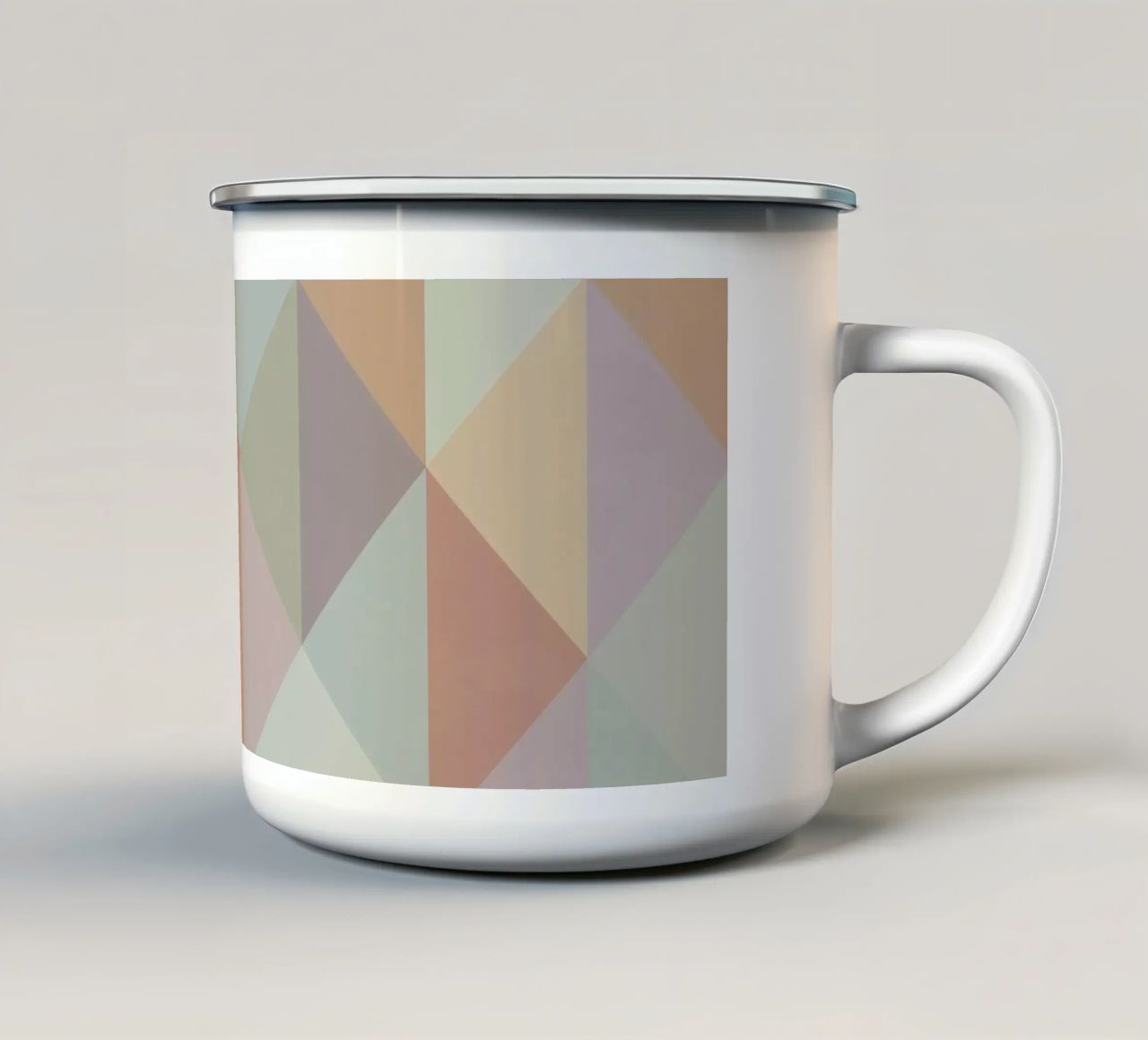 Disegno a triangolo colorato tazza in smalto da Metron