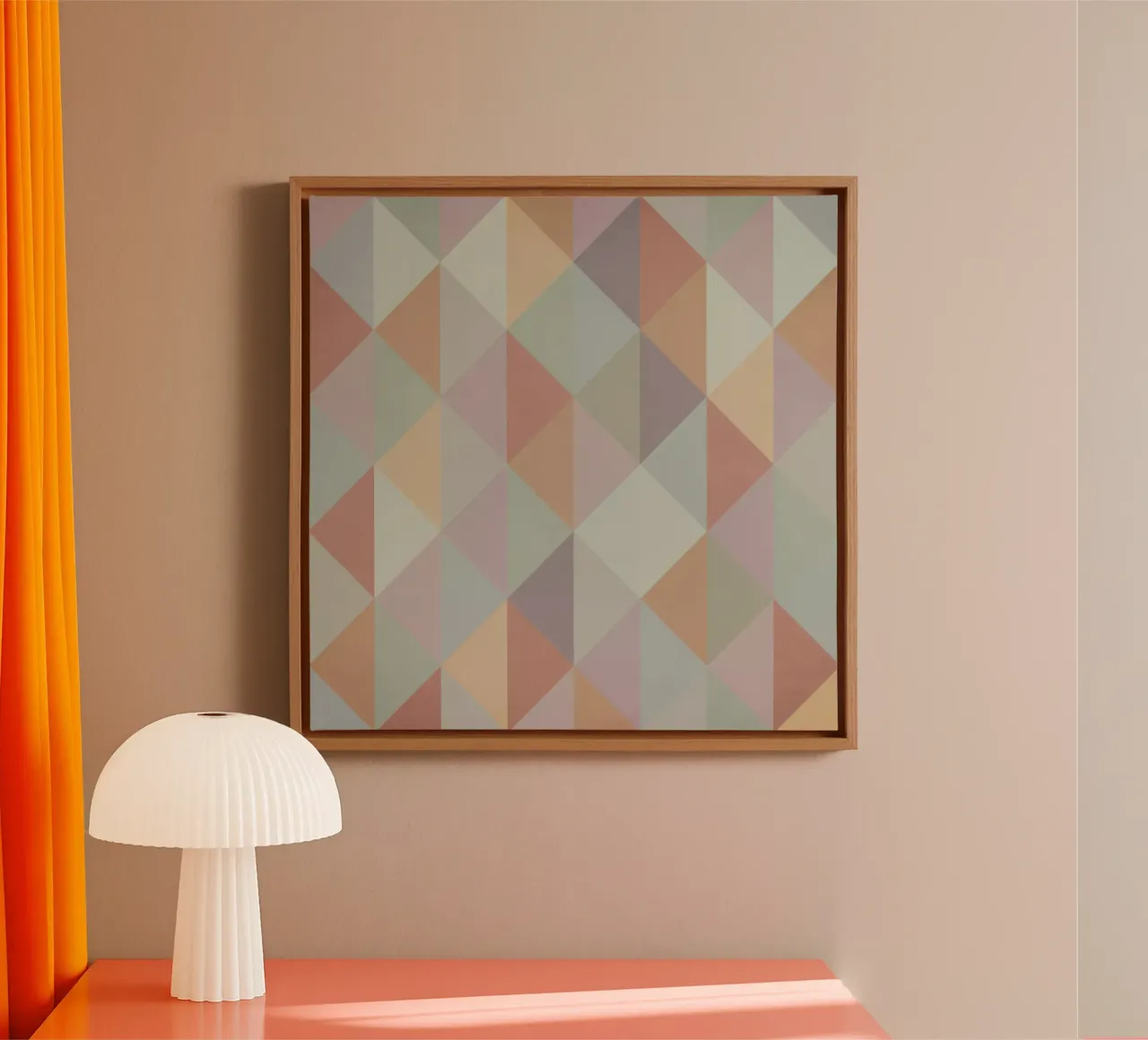 Colorful triangle pattern canvas by Metron