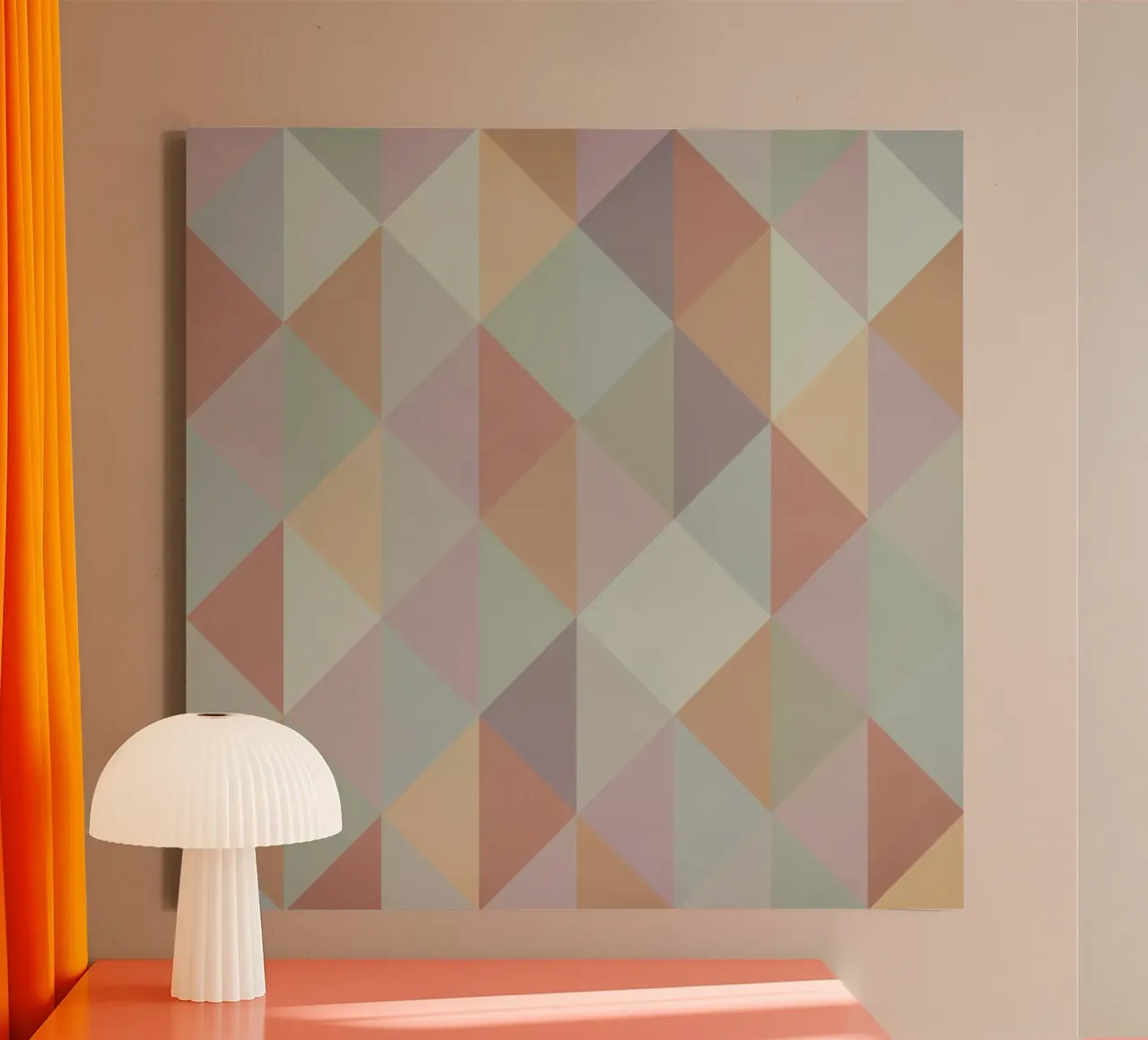 Colorful triangle pattern canvas by Metron