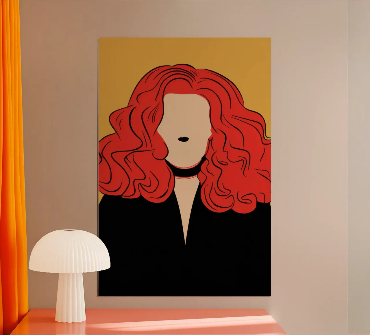 Intensità dello sguardo cremisi poster con telaio in legno da Gaia Viesta