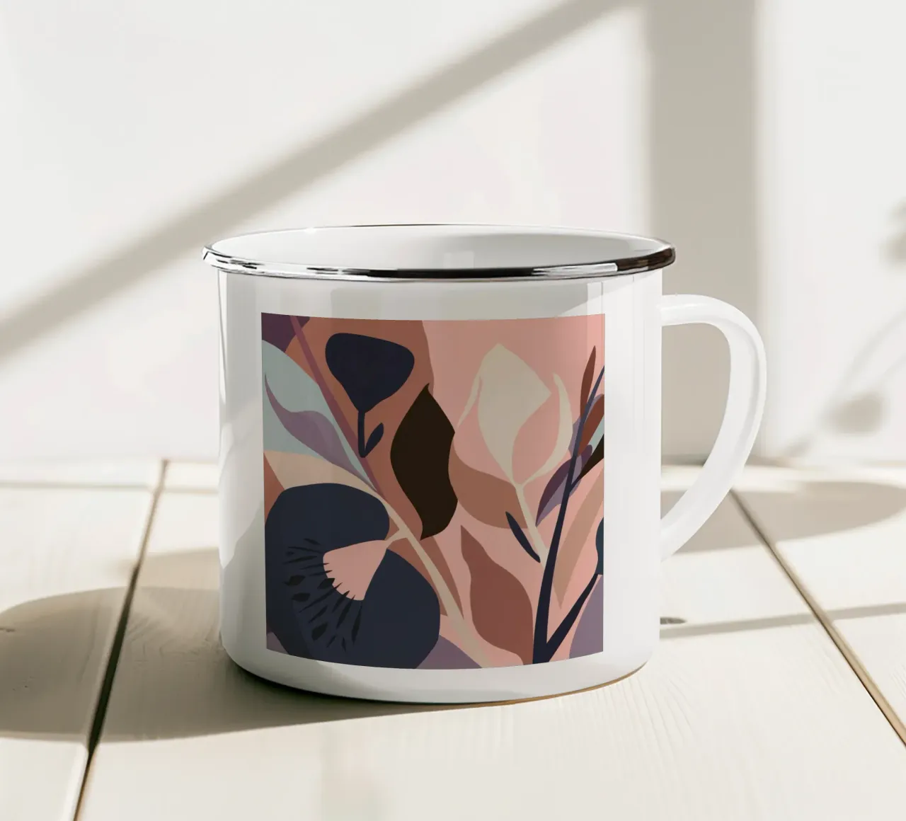 Fogliame pastello color terra tazza in smalto da Line Fable