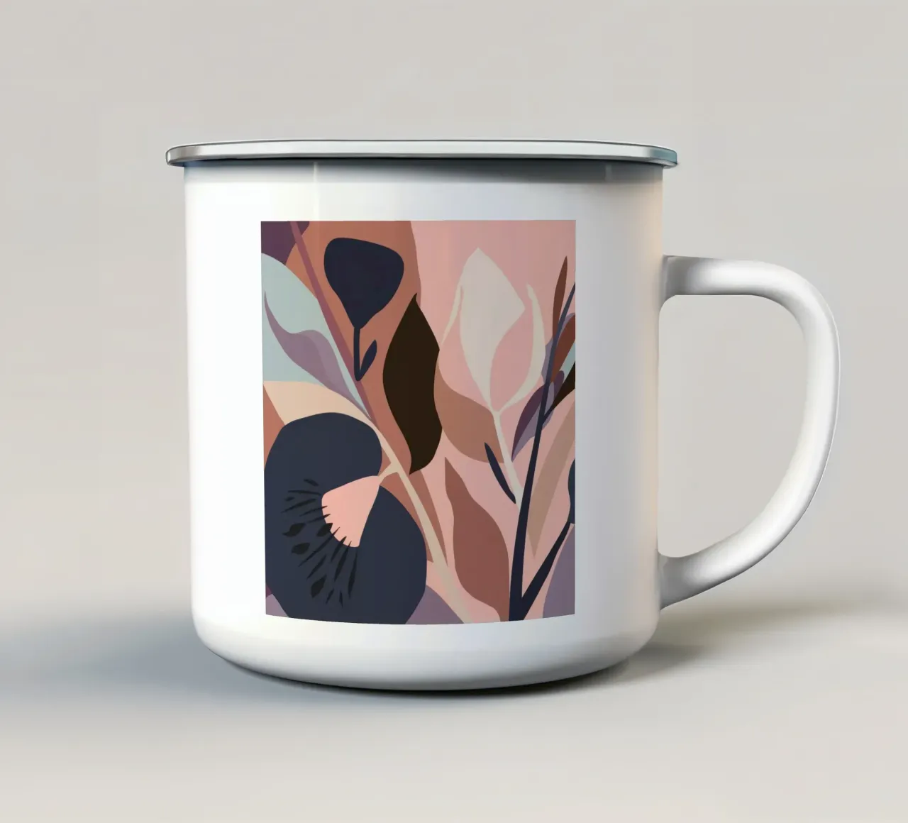 Fogliame pastello color terra tazza in smalto da Line Fable