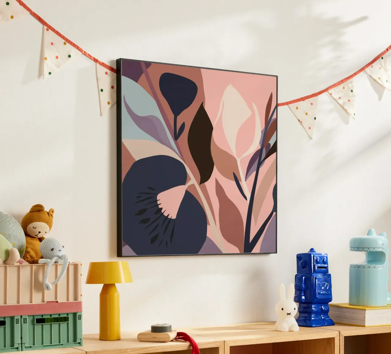 Fogliame pastello color terra alluminio dibond da Line Fable