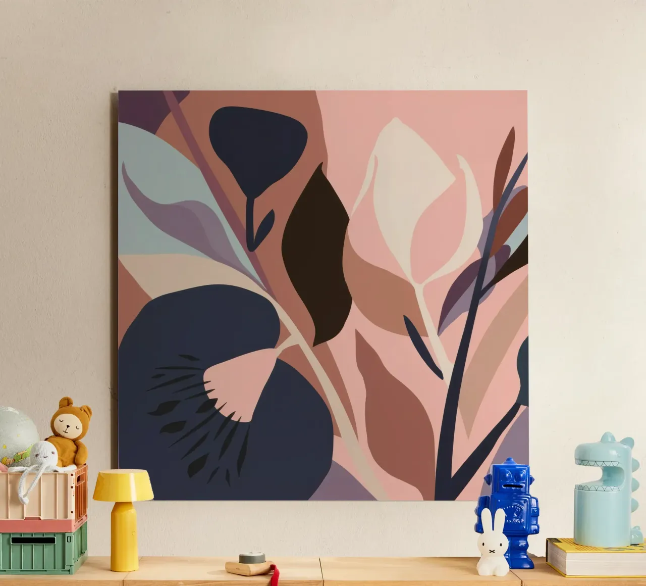 Fogliame pastello color terra alluminio dibond da Line Fable