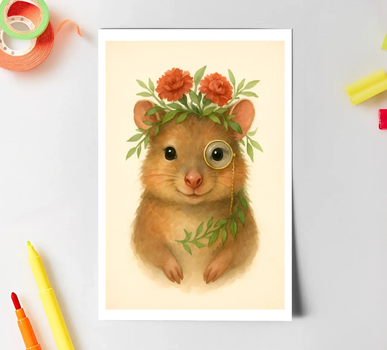 Der Botaniker-Hamster: Blütenblätter und Perspektive Stickerbogen von Graceful Desine