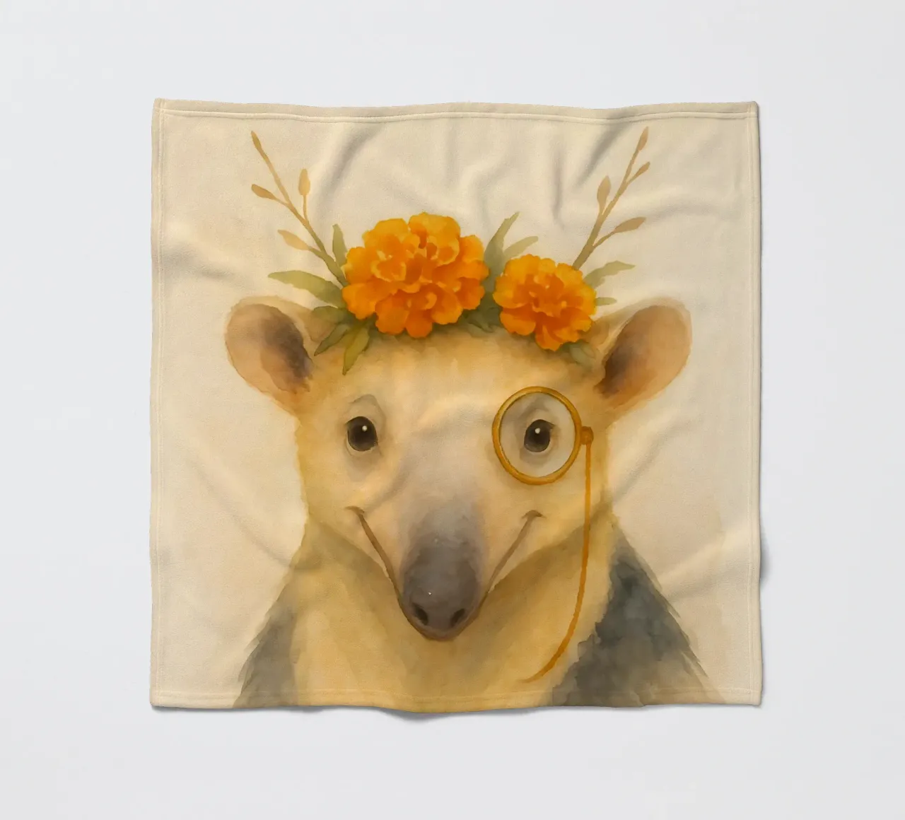 Il Formichiere Dandy: Calendula e Monocolo coperta in pile da Graceful Desine