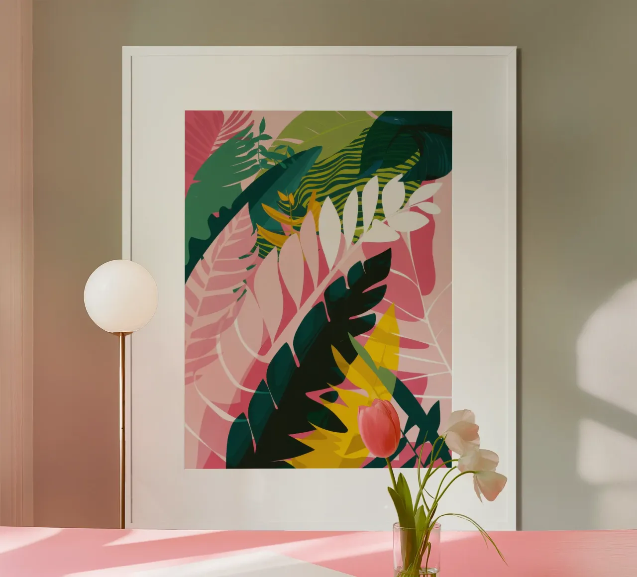 Profondità della giungla illuminata dal sole poster con telaio in plastica da Frosh Pallete
