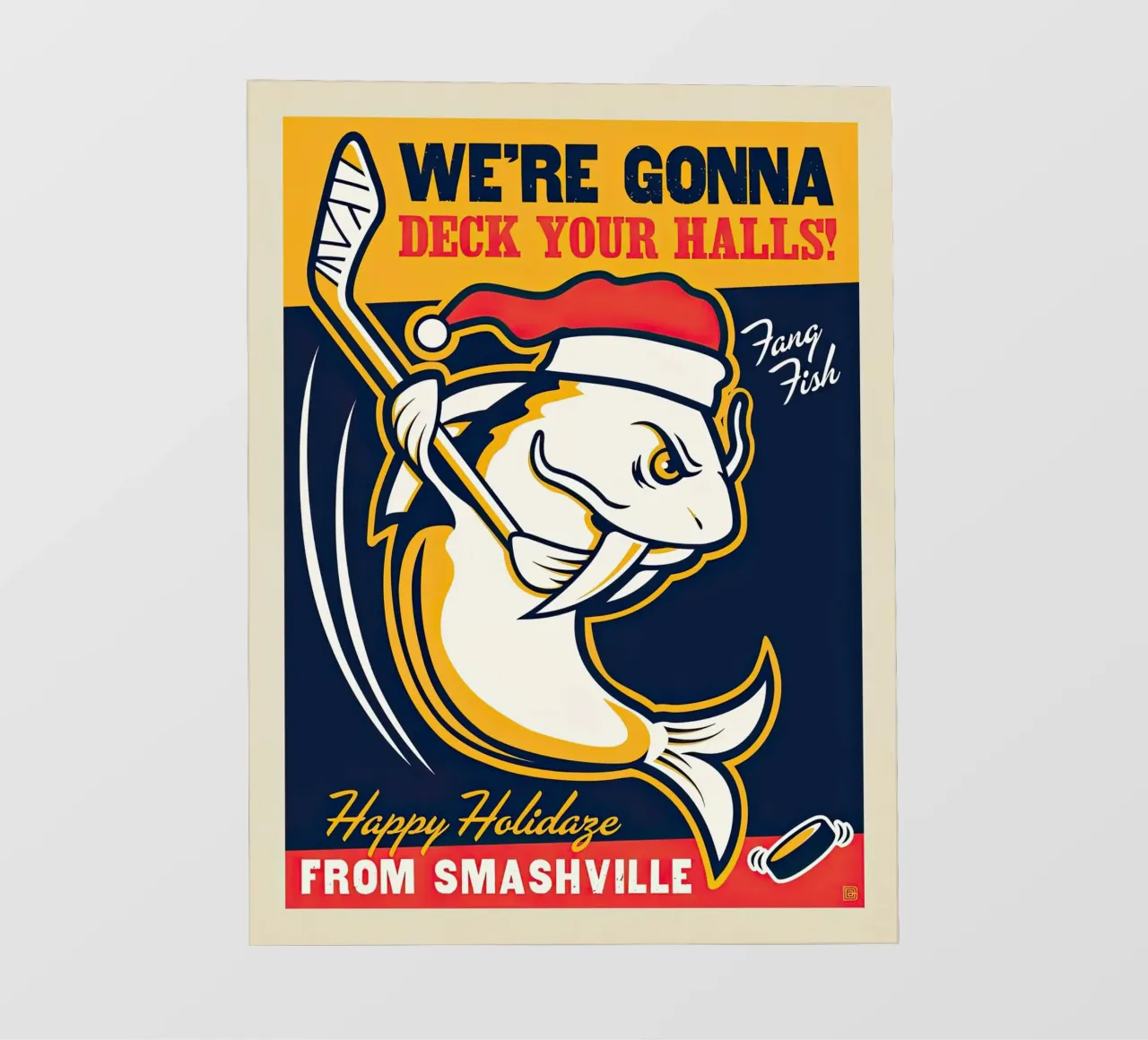 Spirito di Nashville Hockey Fan Club X-mas Fang Fish pellicola backlit da muench benjamin