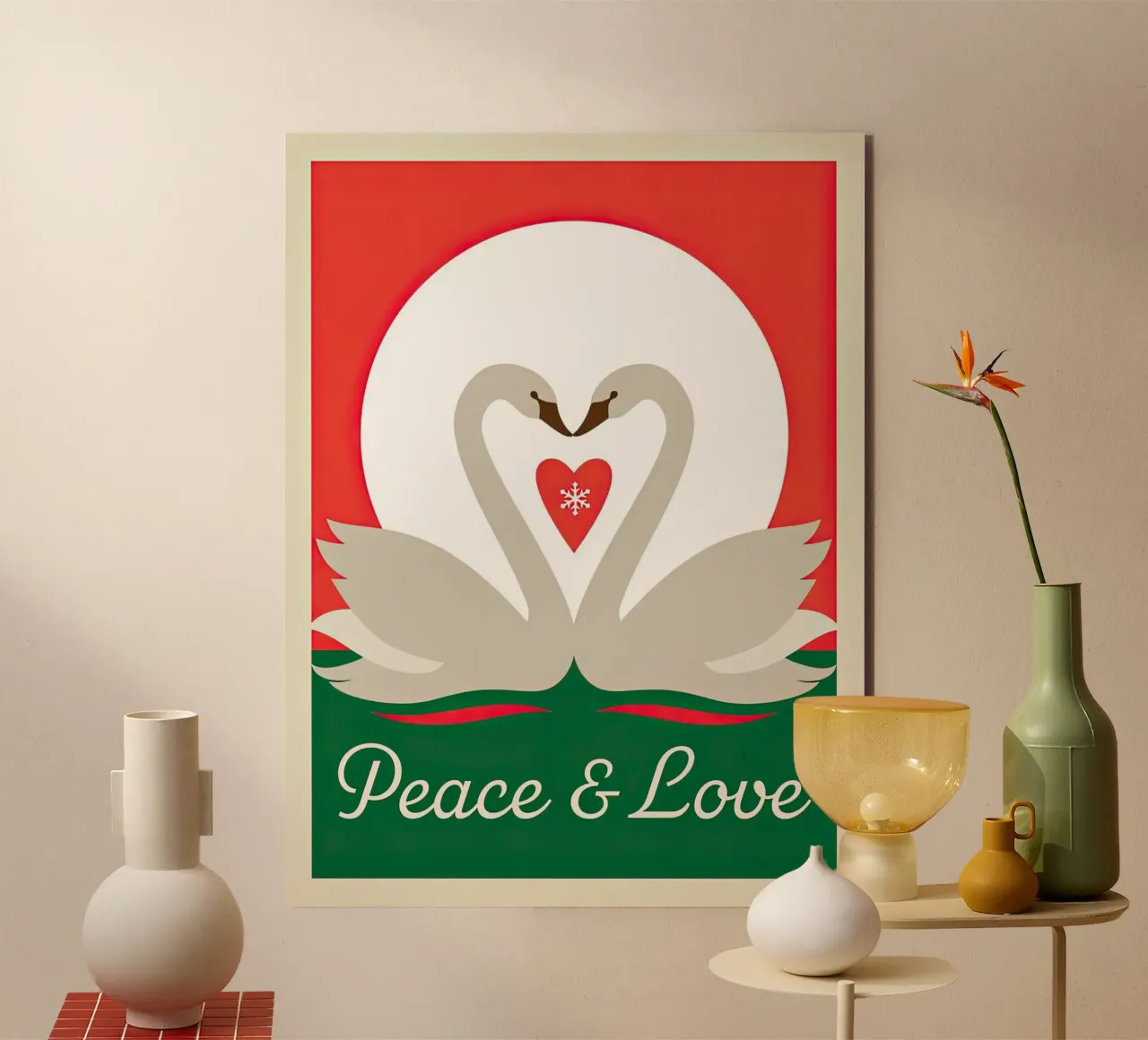 Pace e amore (Swans) alluminio dibond da muench benjamin