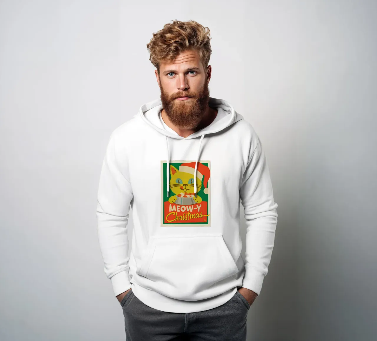 Miau Navidad sudadera con capucha de muench benjamin