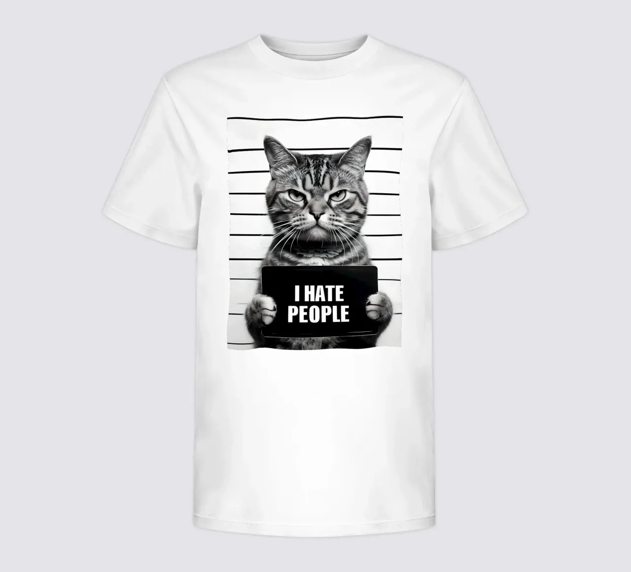 Gatto brontolone: "Odio le persone". t-shirt bambini da 🥝 KIWI STORE