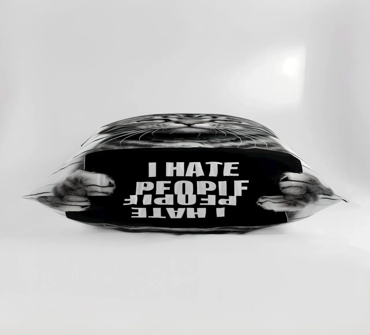 Grumpy Cat Mugshot "I Hate People" decorative cushion by 🥝 KIWI STORE
