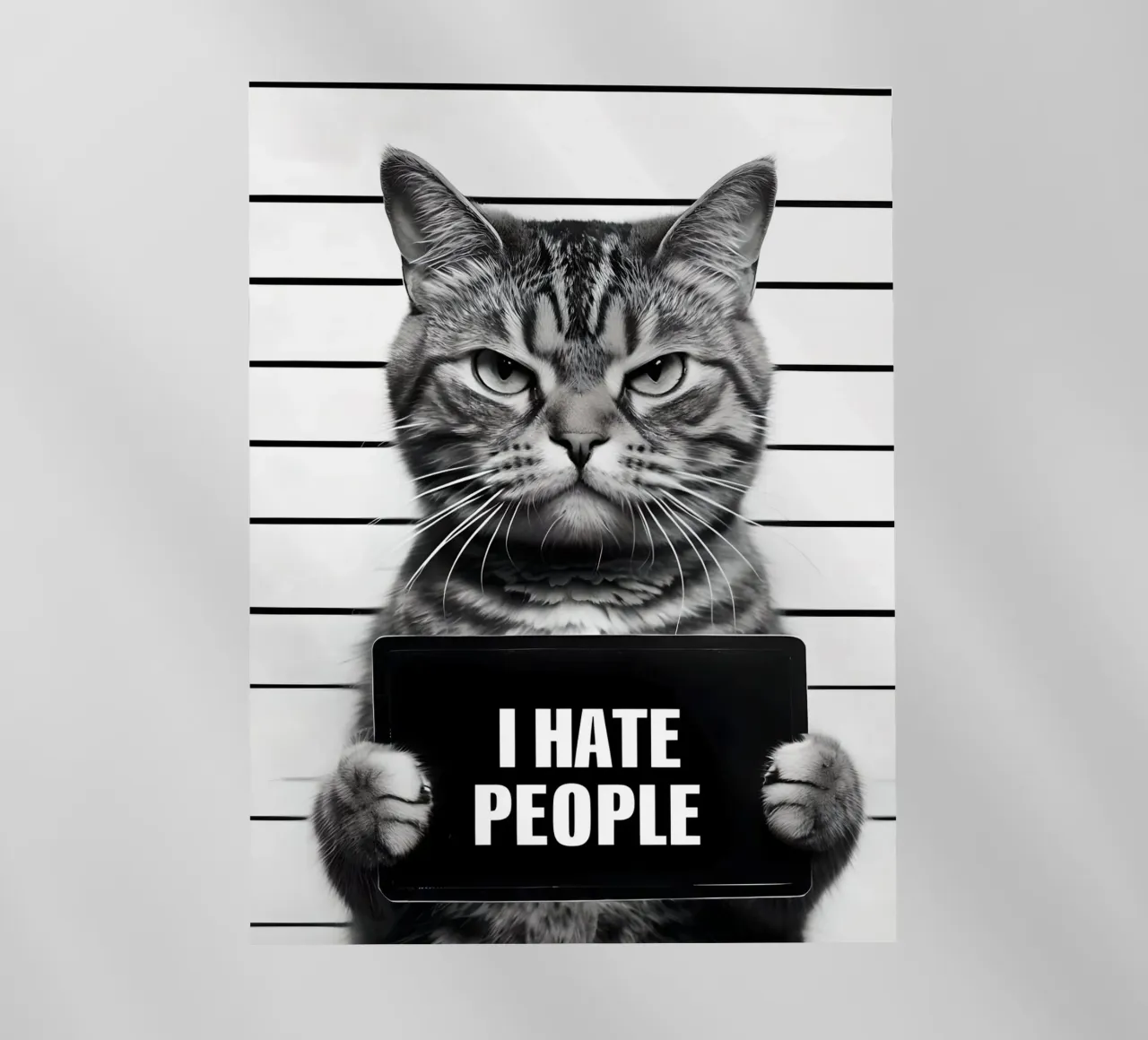 Mugshot de Grumpy Cat "Odio a la gente" lámina retroiluminada de 🥝 KIWI STORE