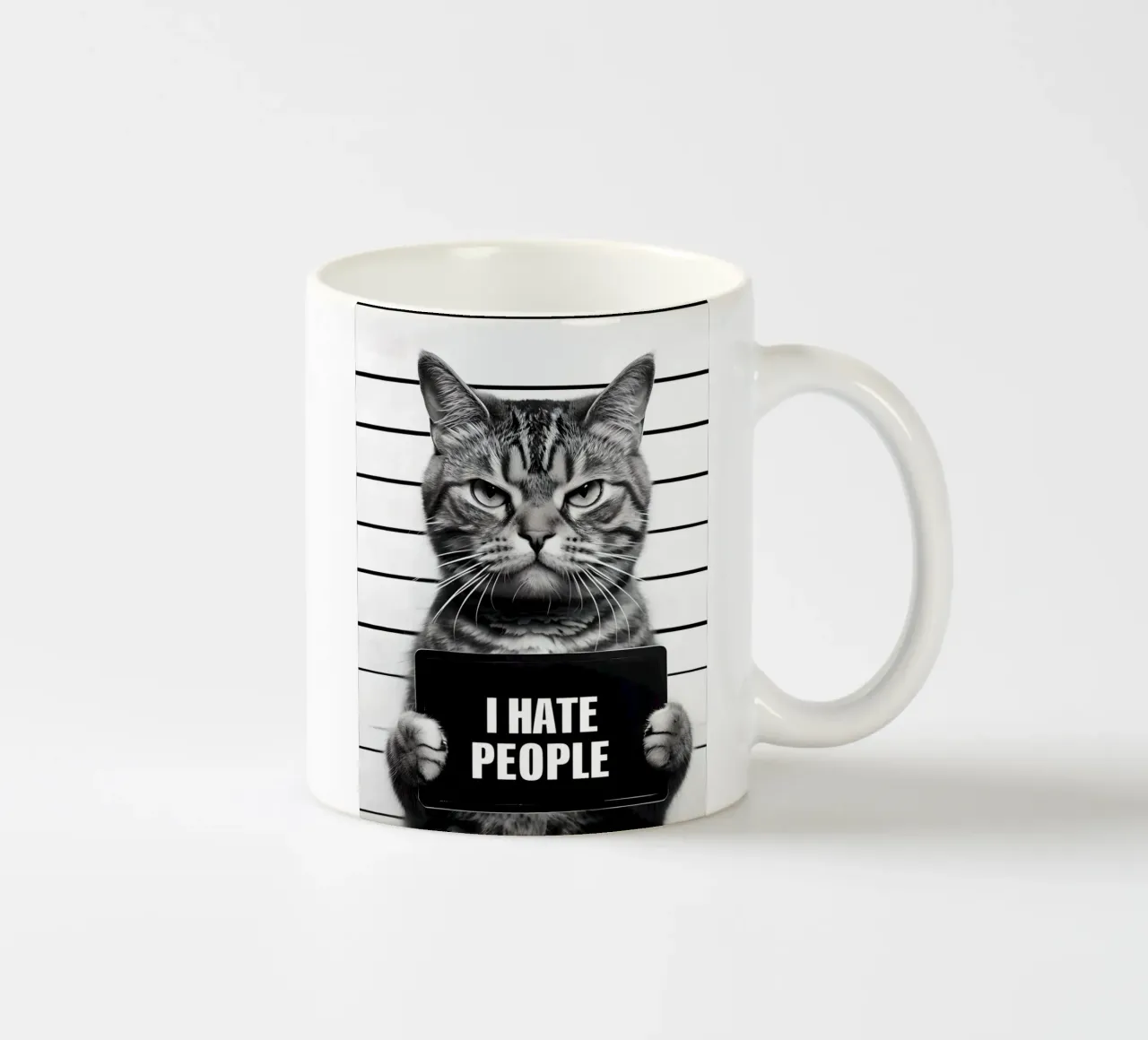 Gatto brontolone: "Odio le persone". tazza in ceramica da 🥝 KIWI STORE